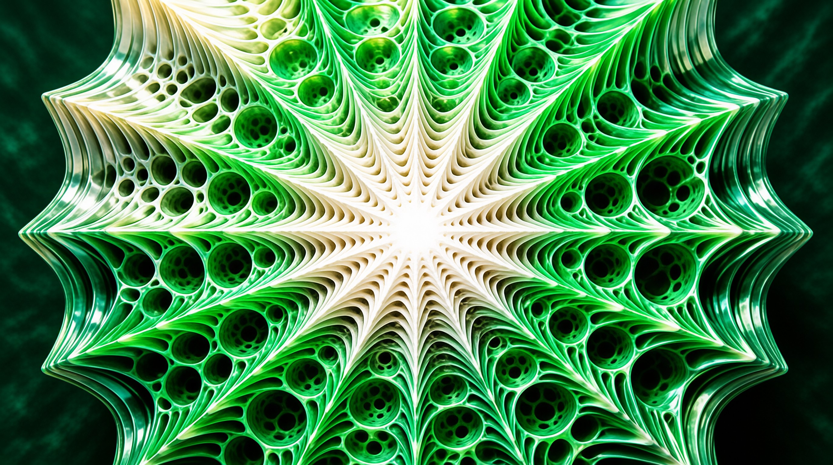 Green Kaleidoscope Star