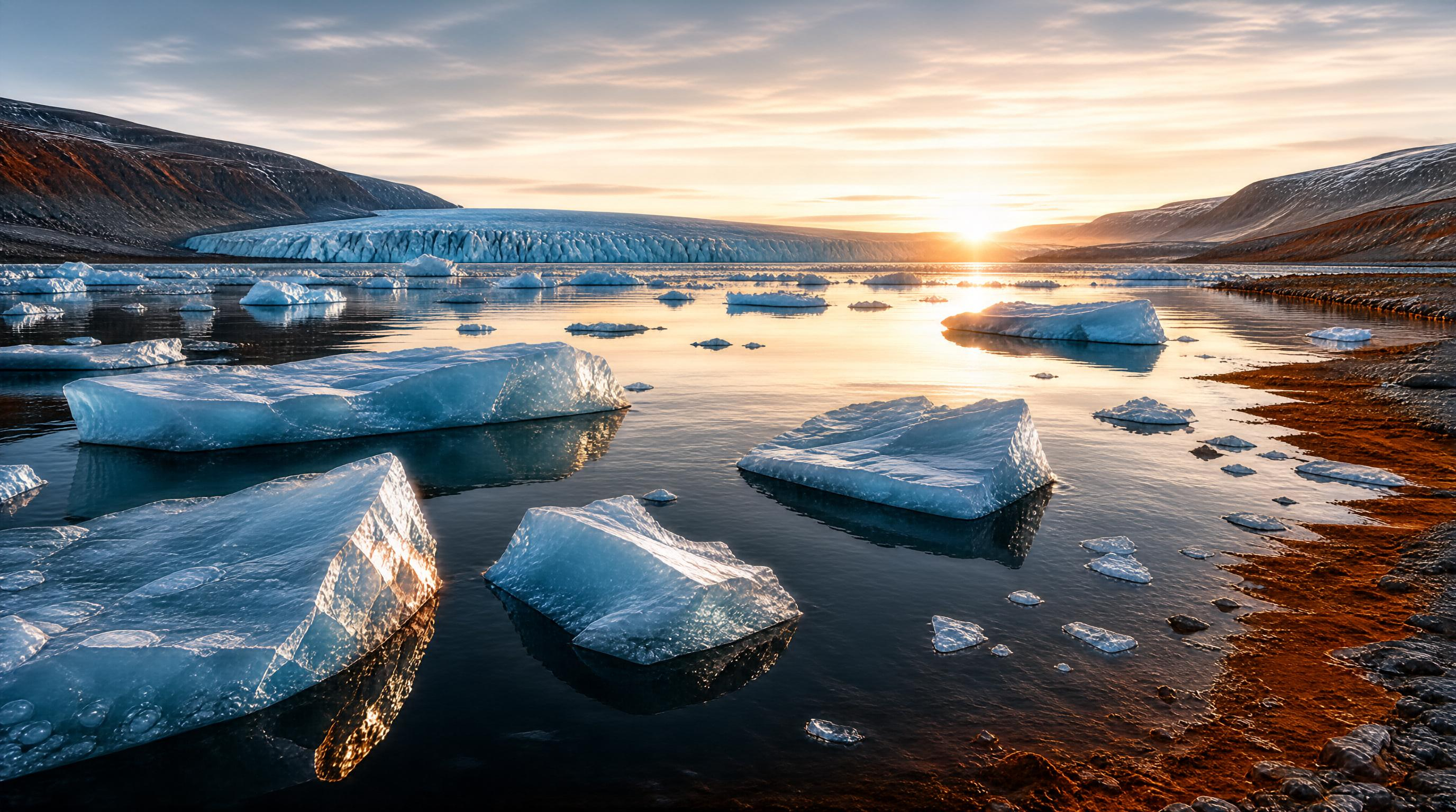 Ice Floes at Sunset