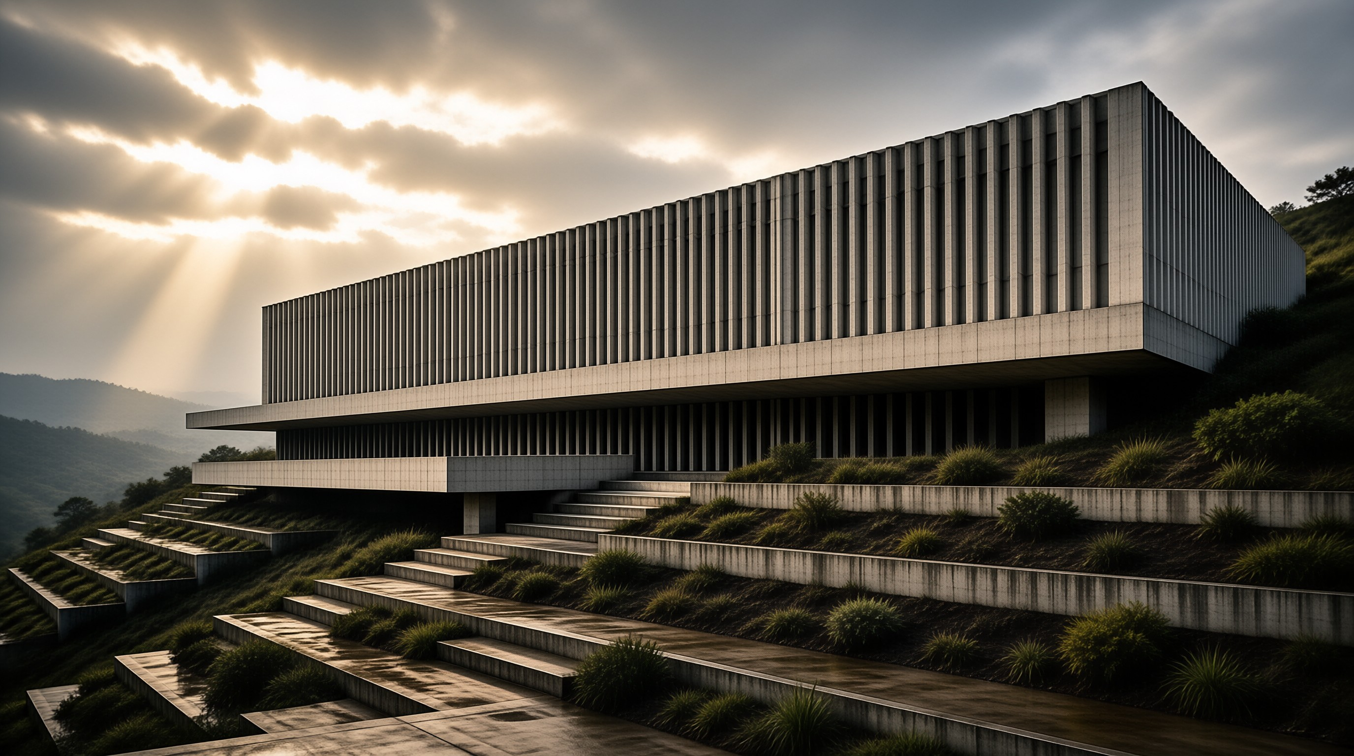 Modern Architecture at Sunset