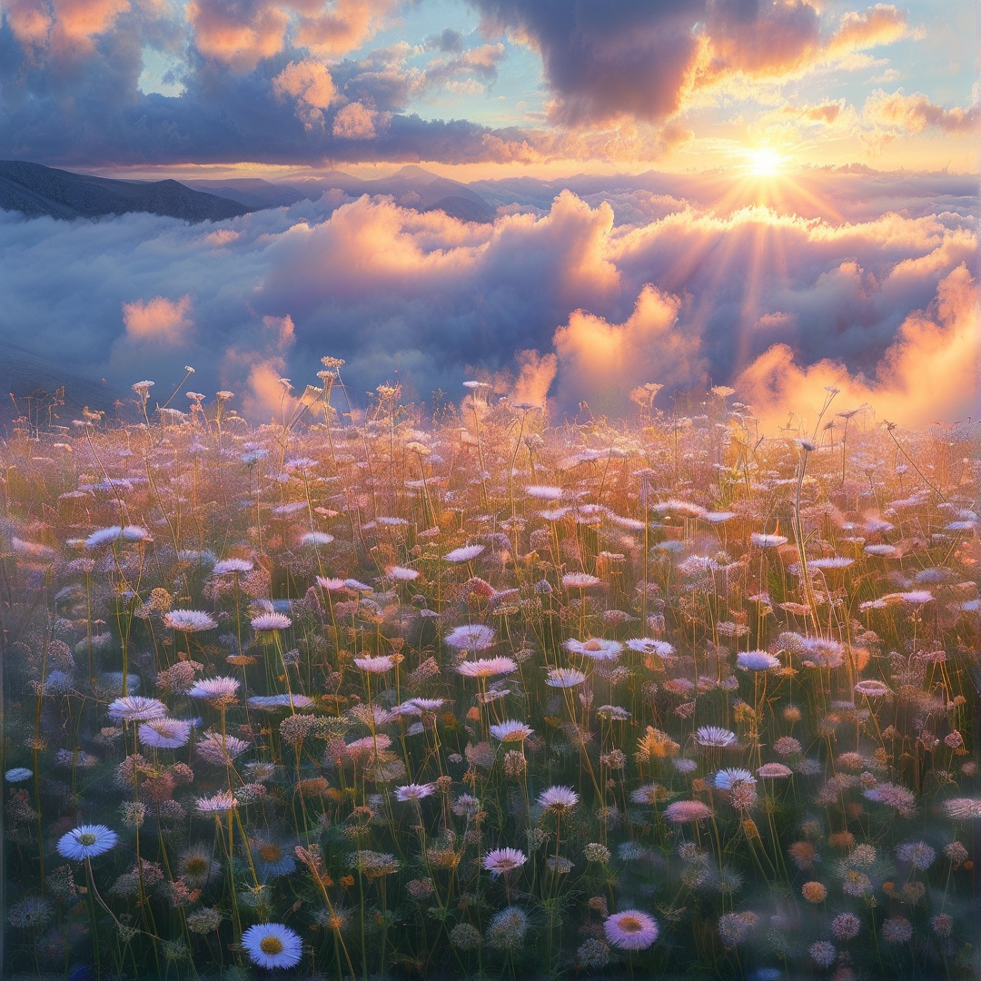 Flowers Above the Cloud Sea