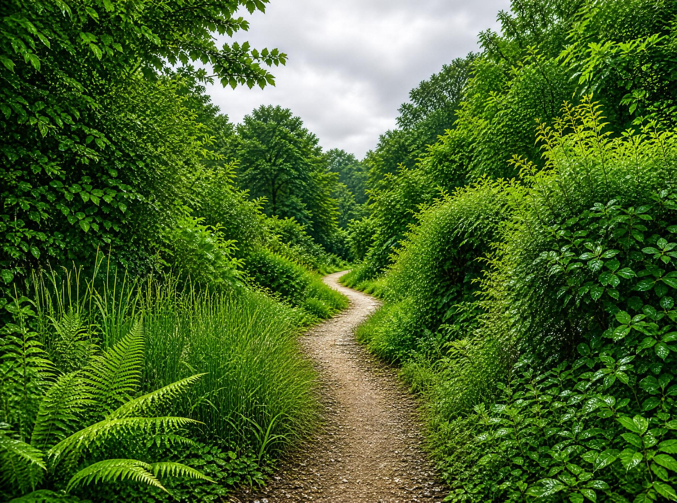 Winding Path Through Greenery