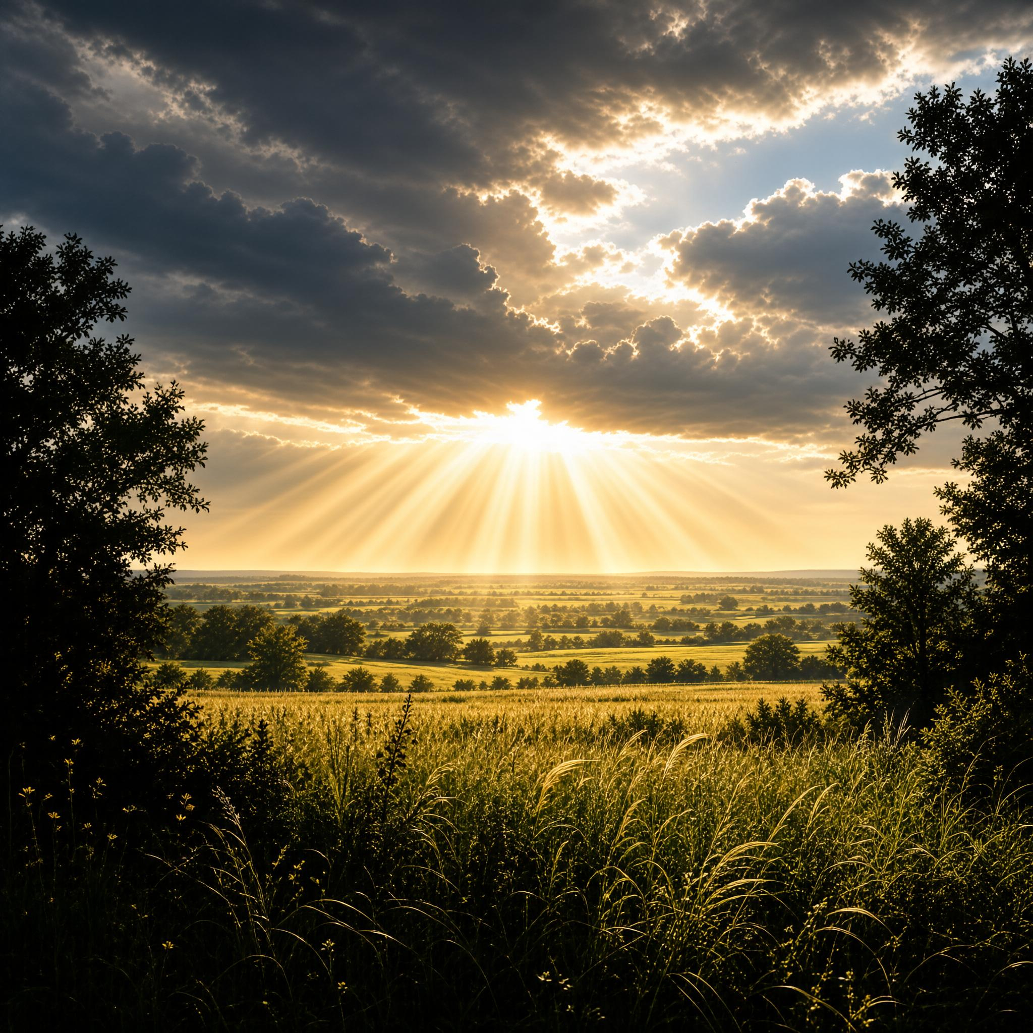 Sunlight Over Fields