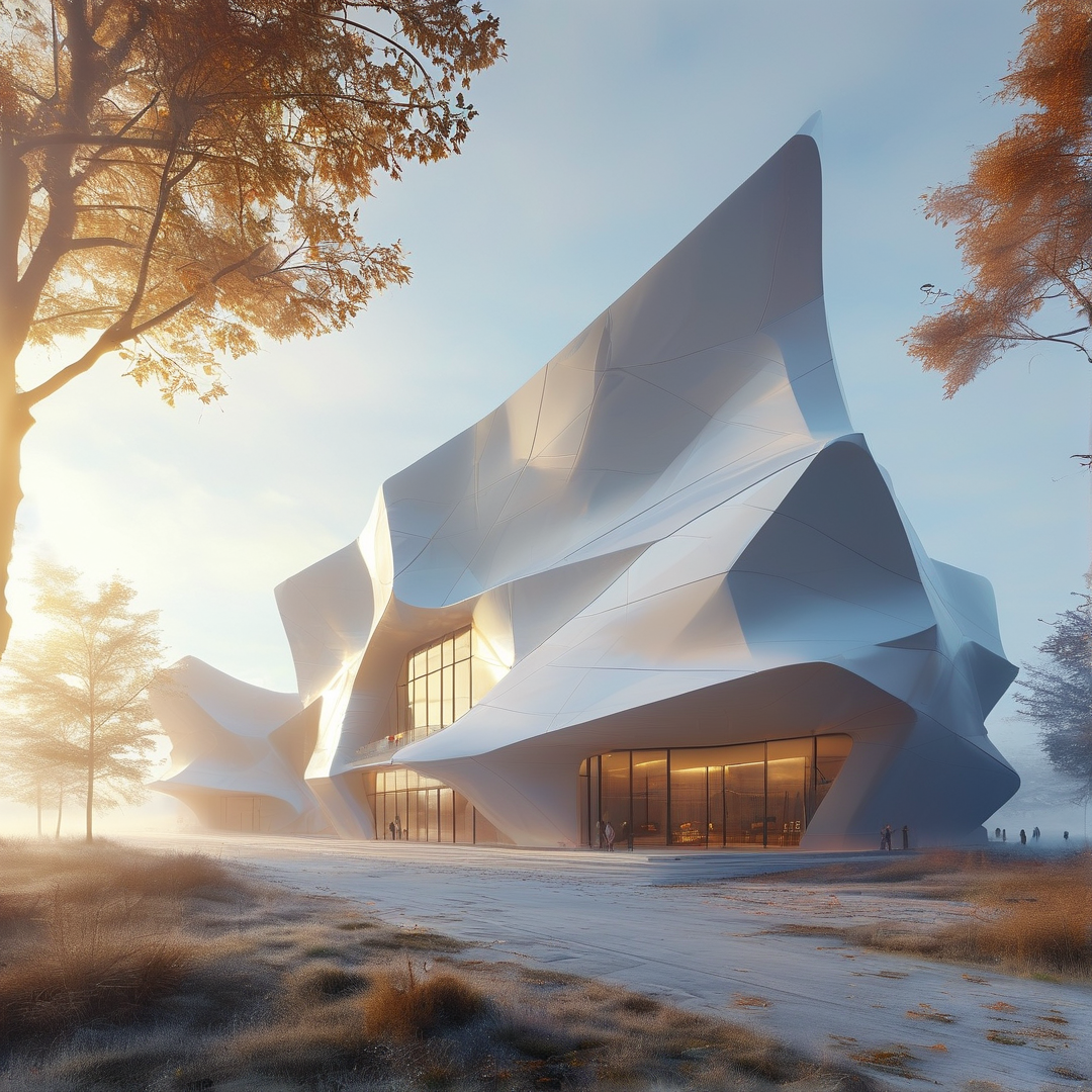 Futuristic White Building