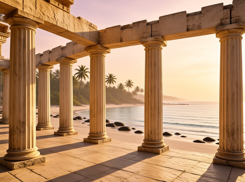 Ancient Columns on the Beach