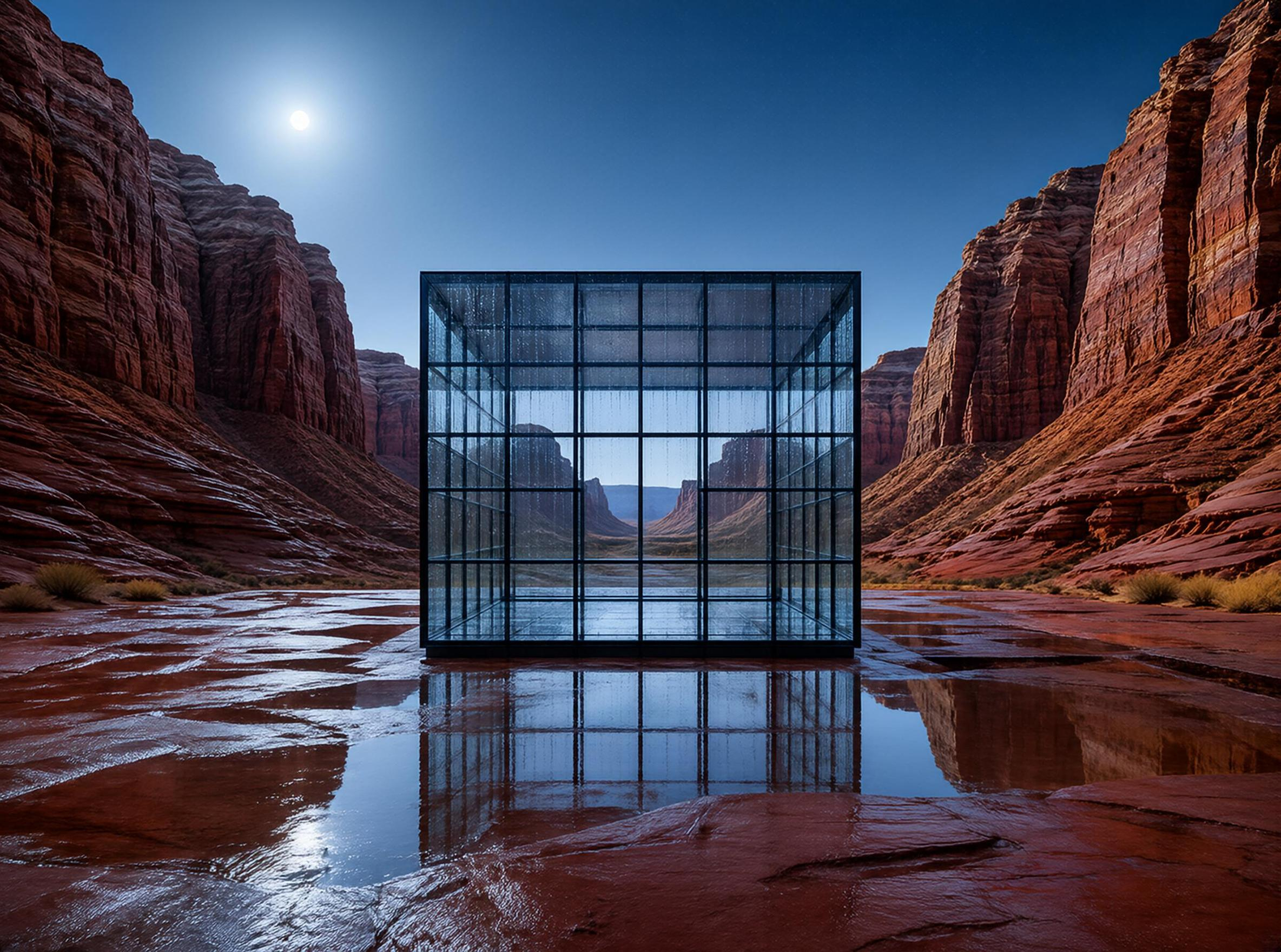 Glass Cube in Canyon