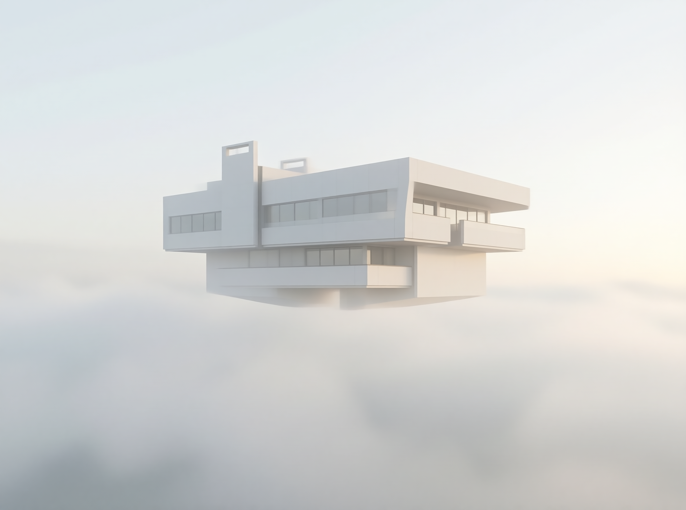 White Villa in Clouds