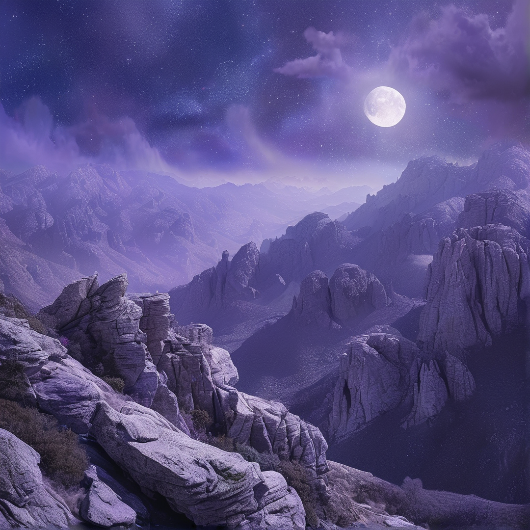 Moonlit Mountain Valley