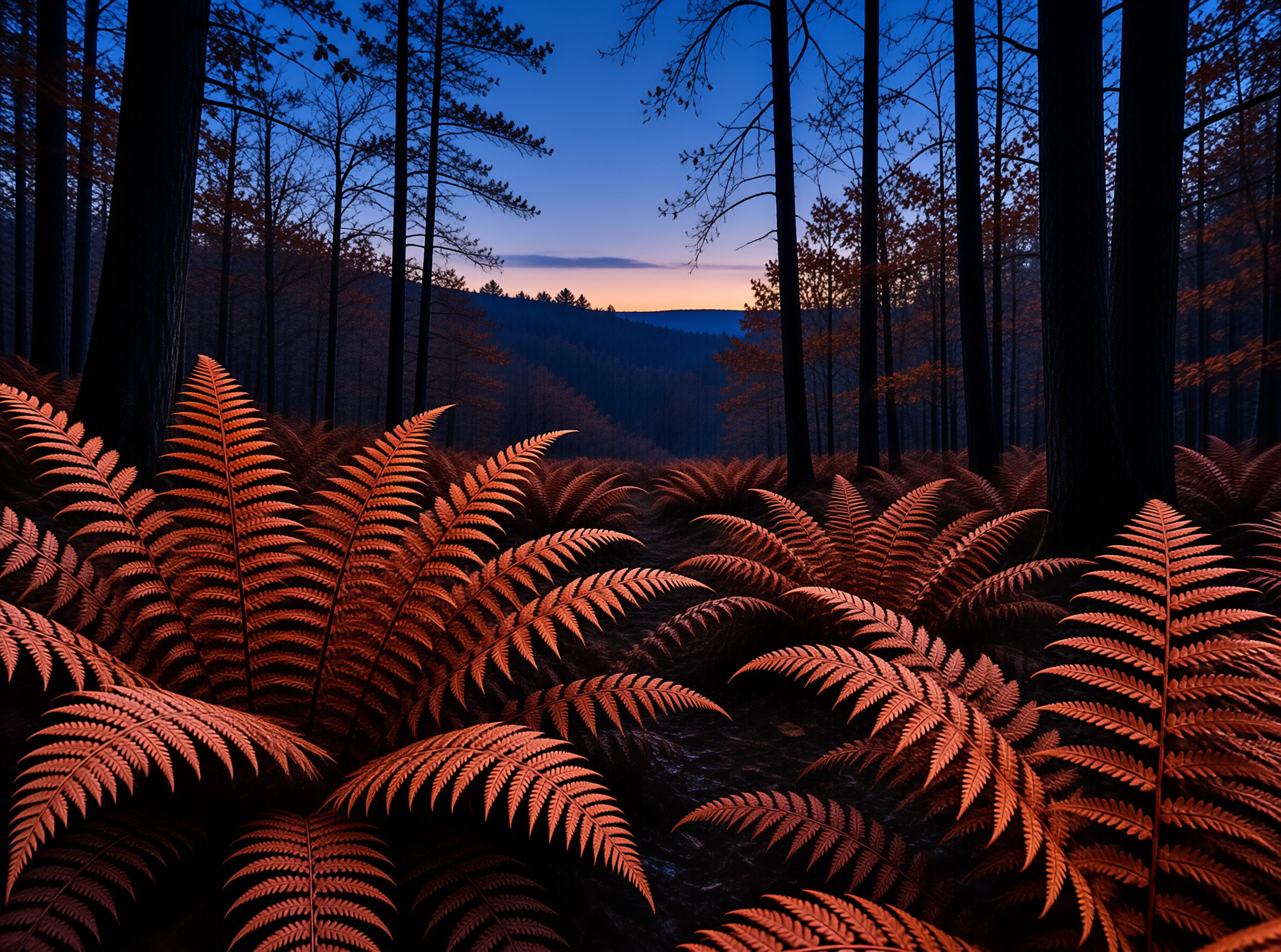 Forest Ferns at Twilight