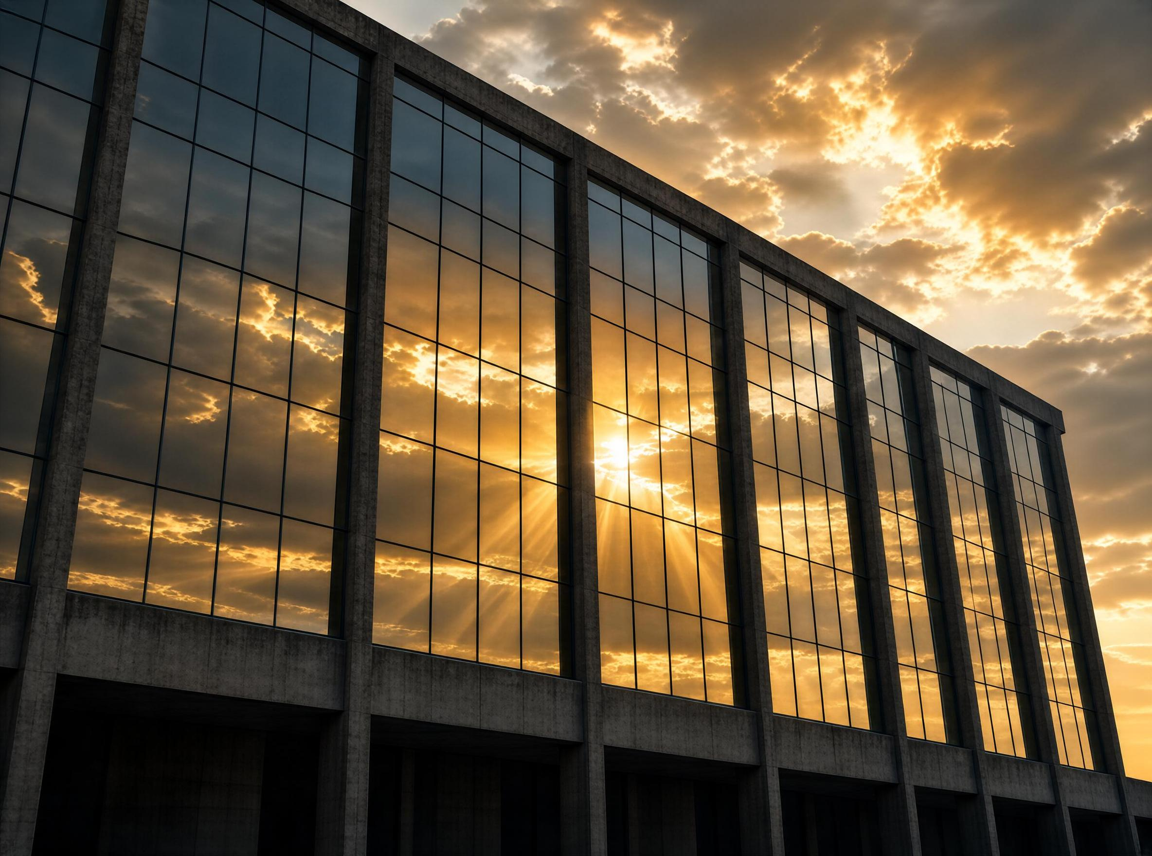 Sunset Reflection on Facade