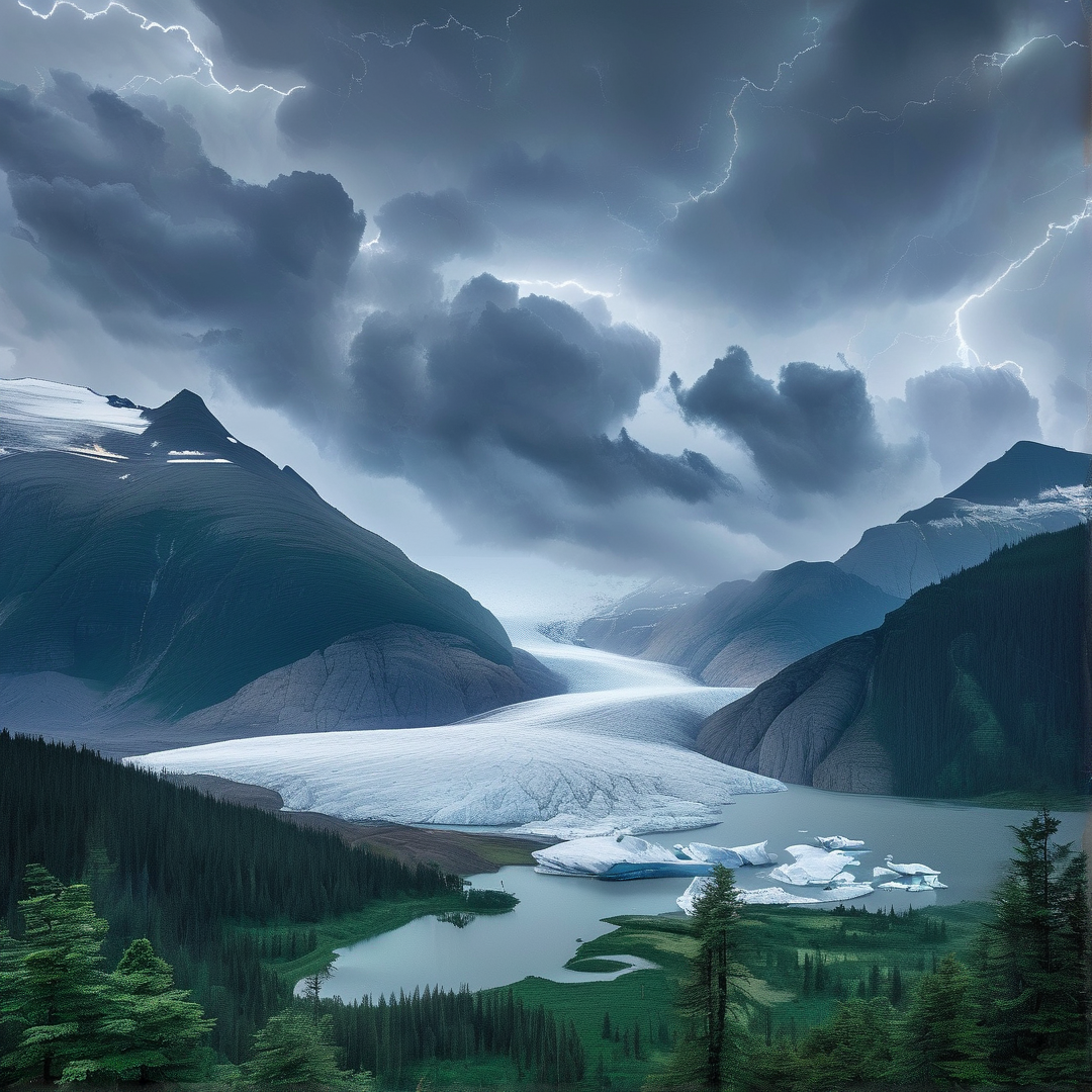 Stormy Glacial Landscape