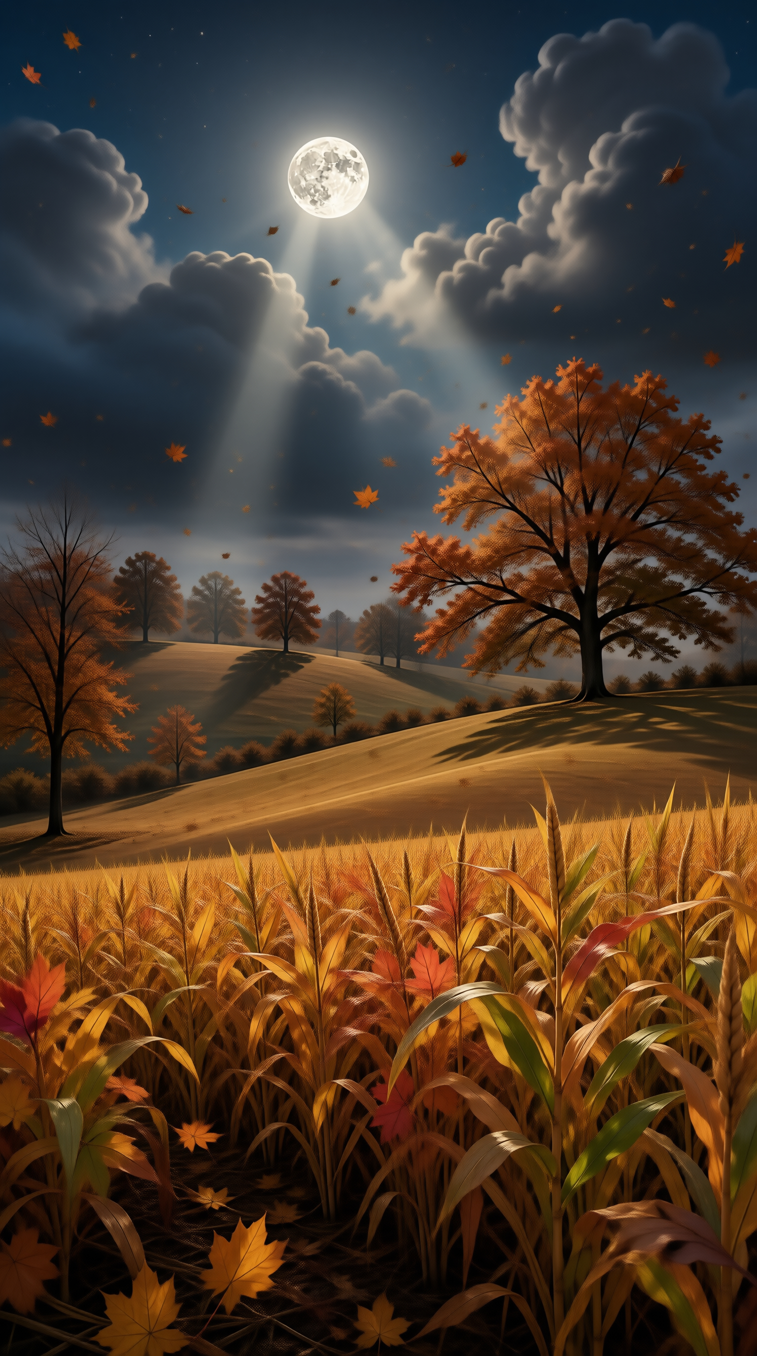 Autumn Moonlit Field