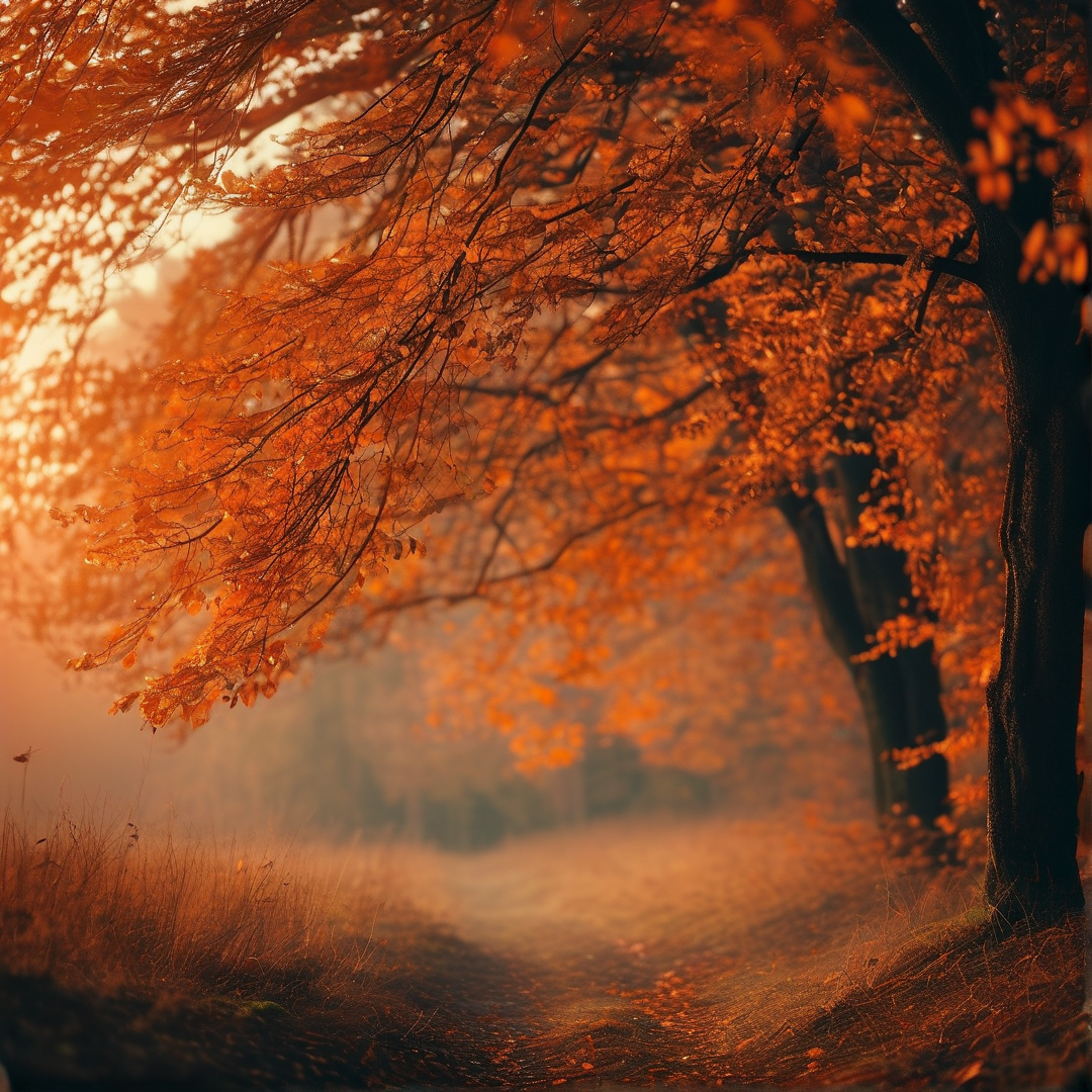 Autumn Path in Mist