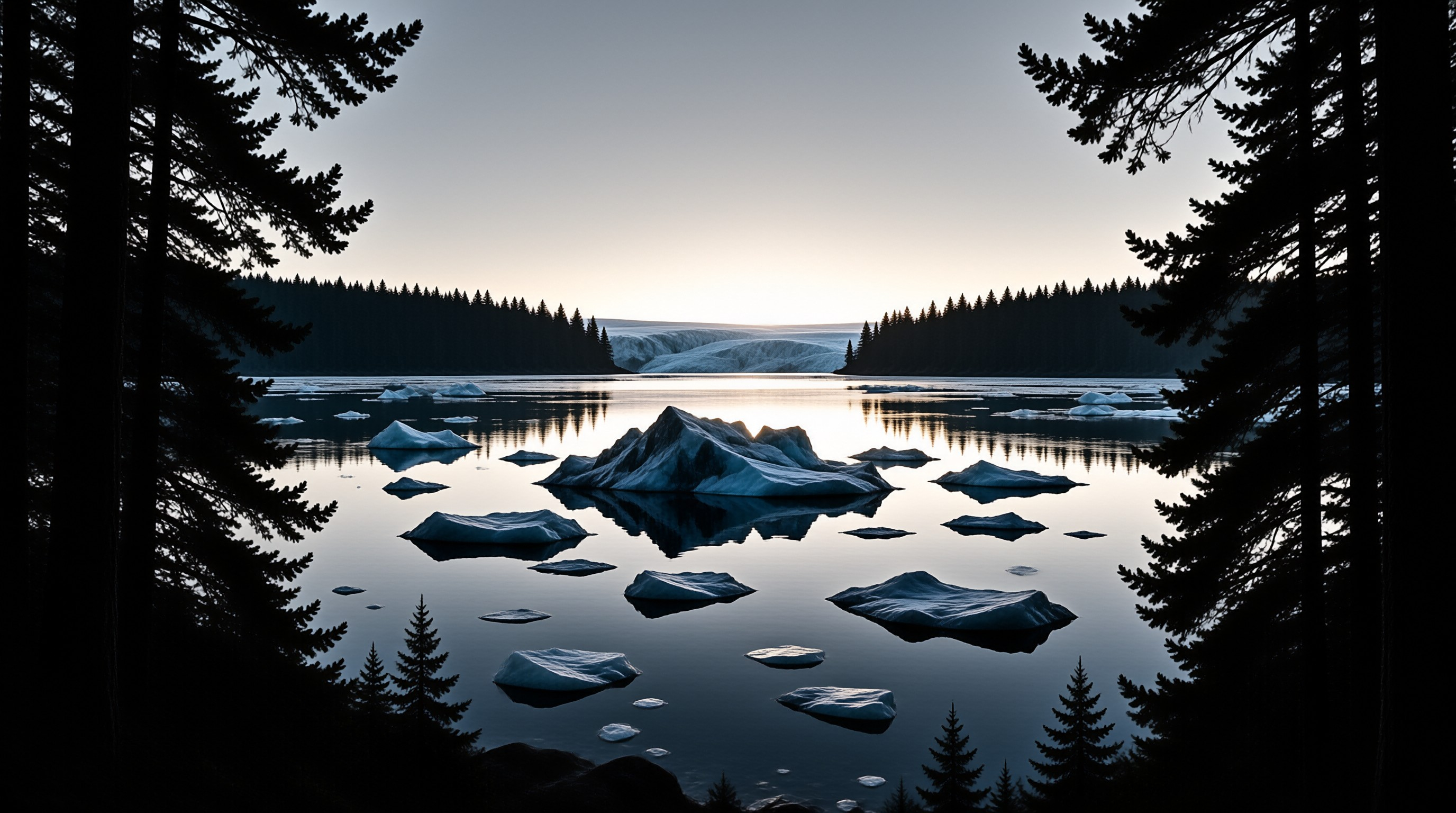 Frozen Fjord at Dawn