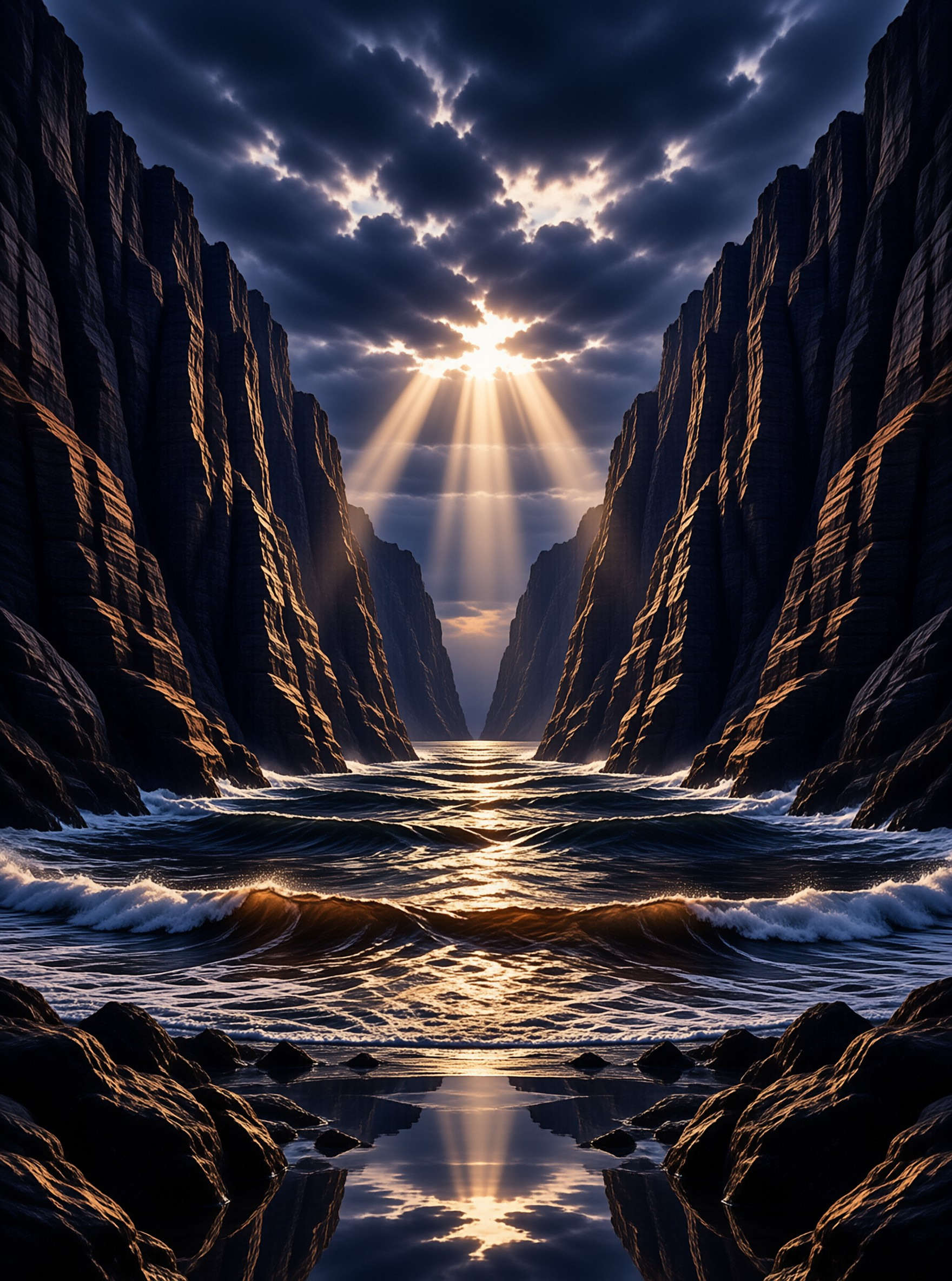 Dramatic Sunlight on Ocean