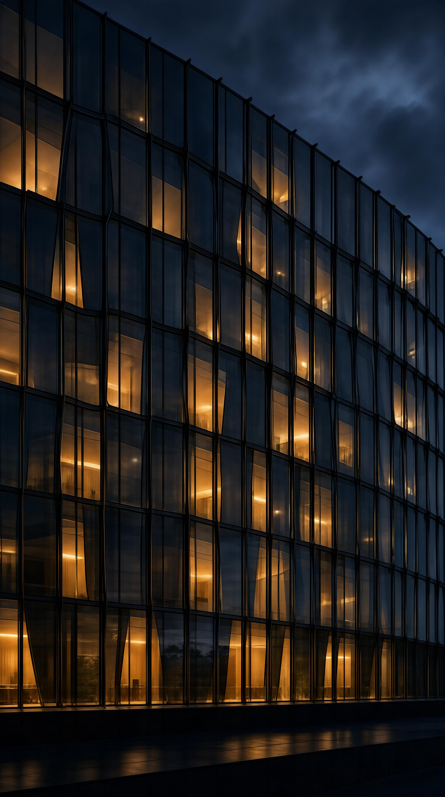 Illuminated Glass Facade