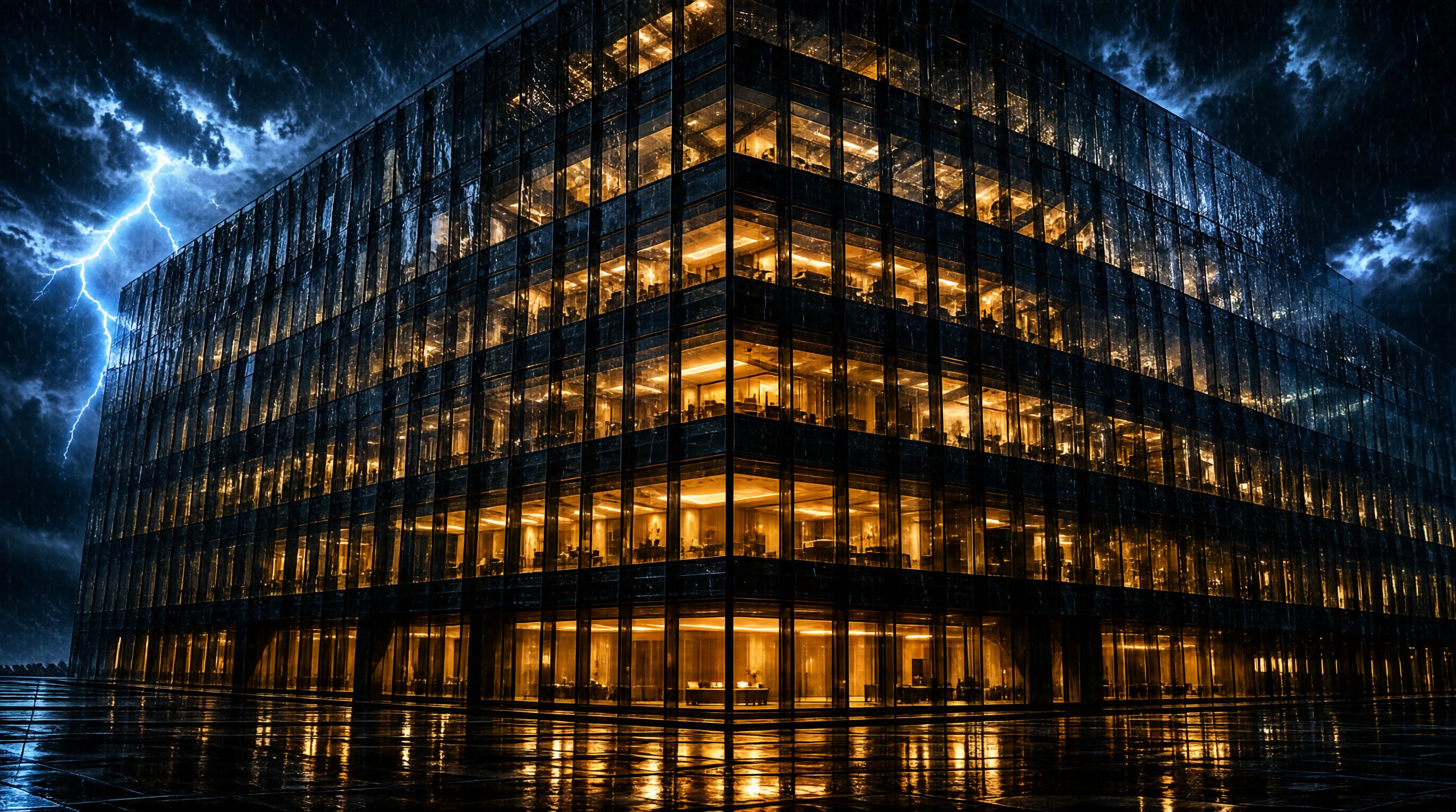 Glass Tower in Storm