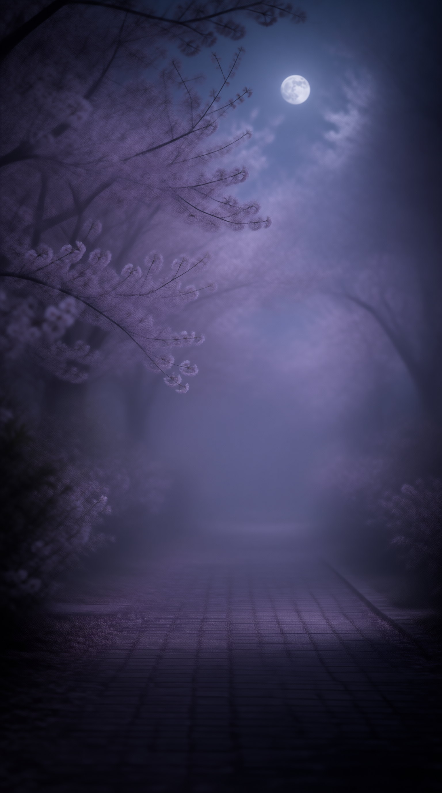 Moonlit Blossom Path