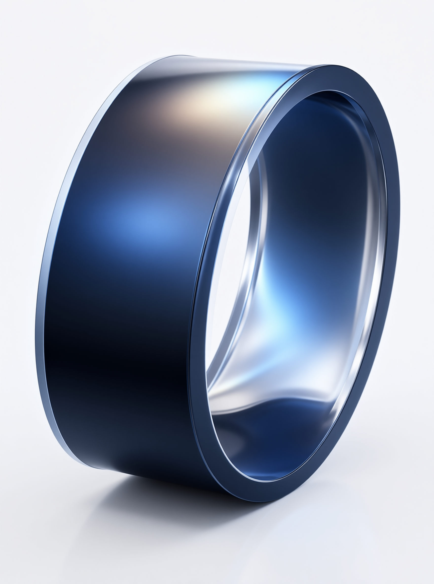 Polished Blue Metallic Ring