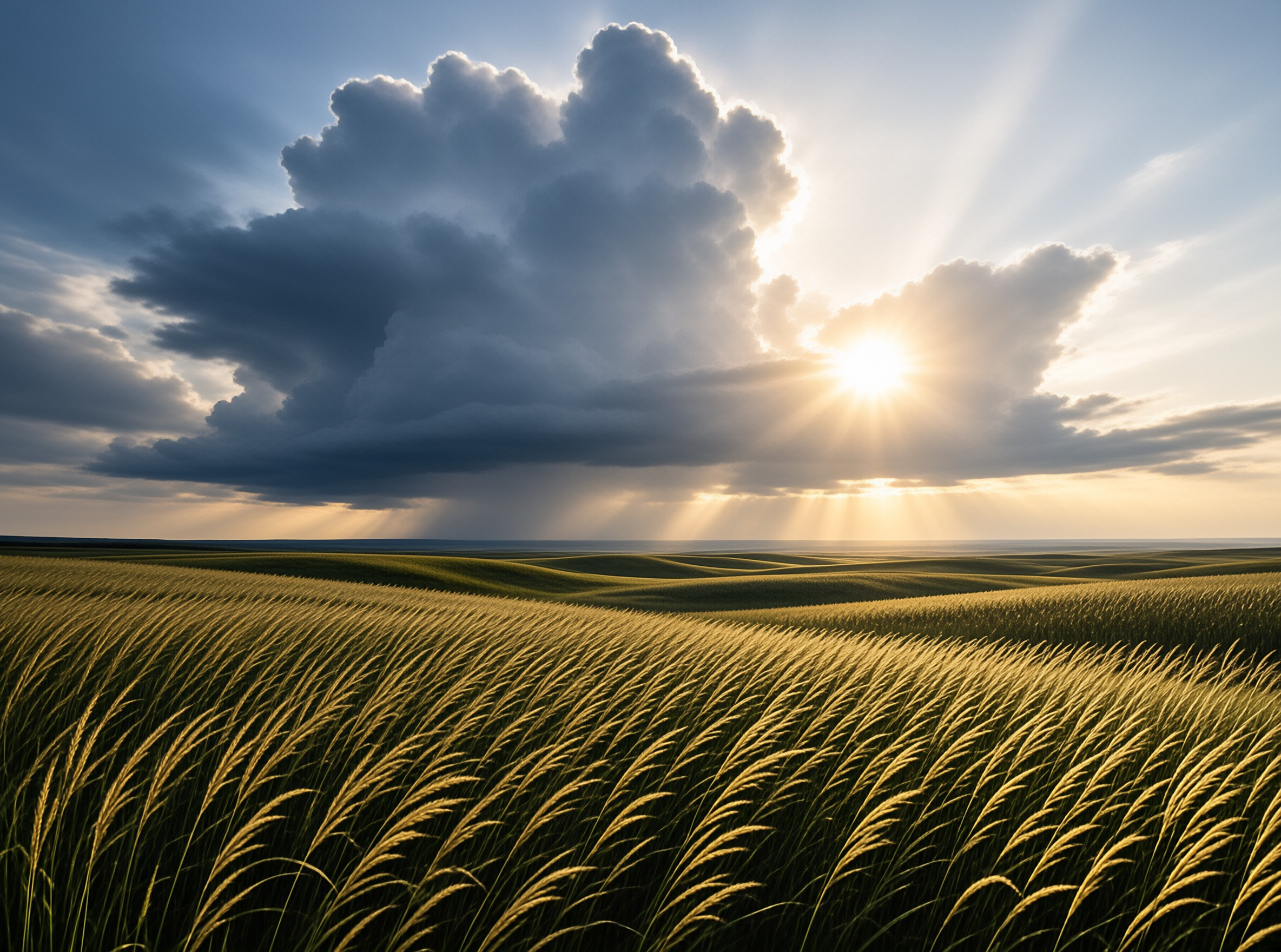 Sunlit Grain Field Landscape