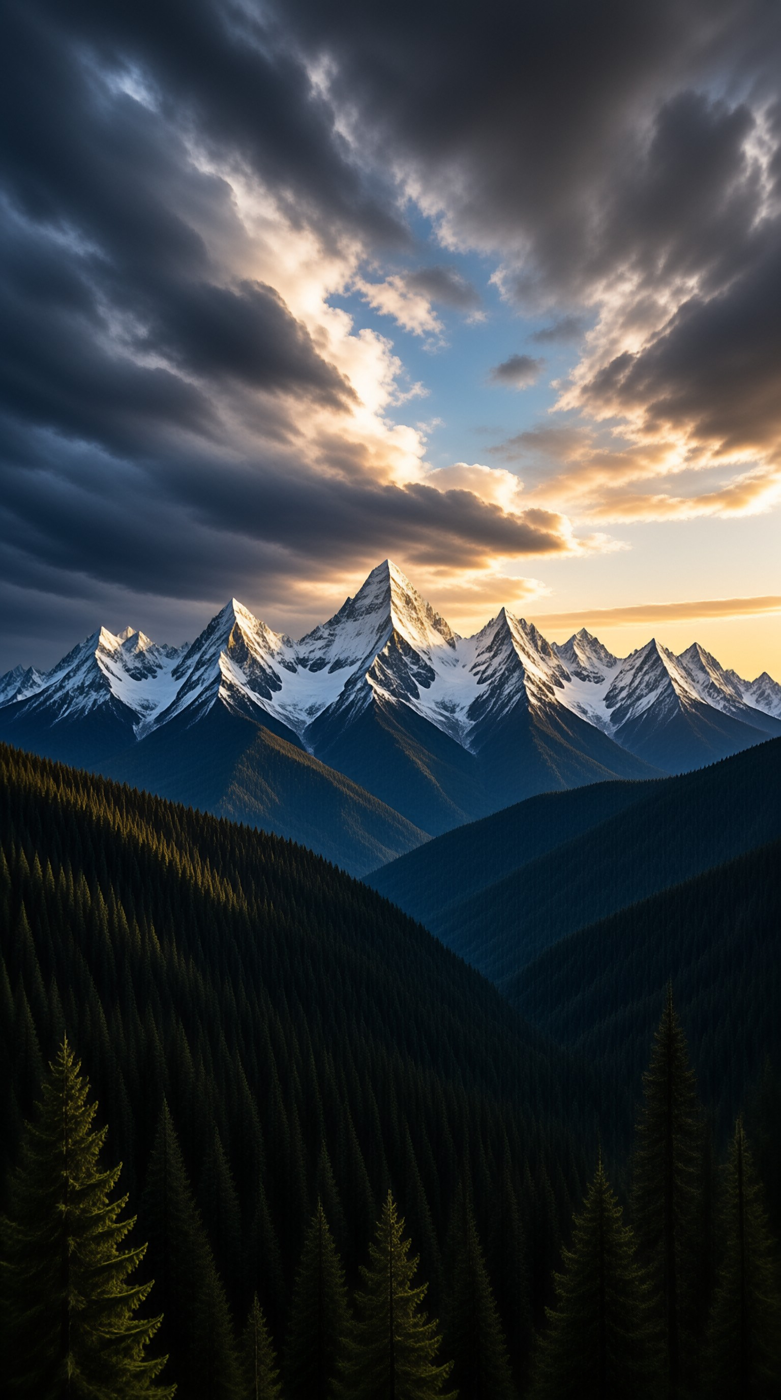 Majestic Snowy Mountain Range