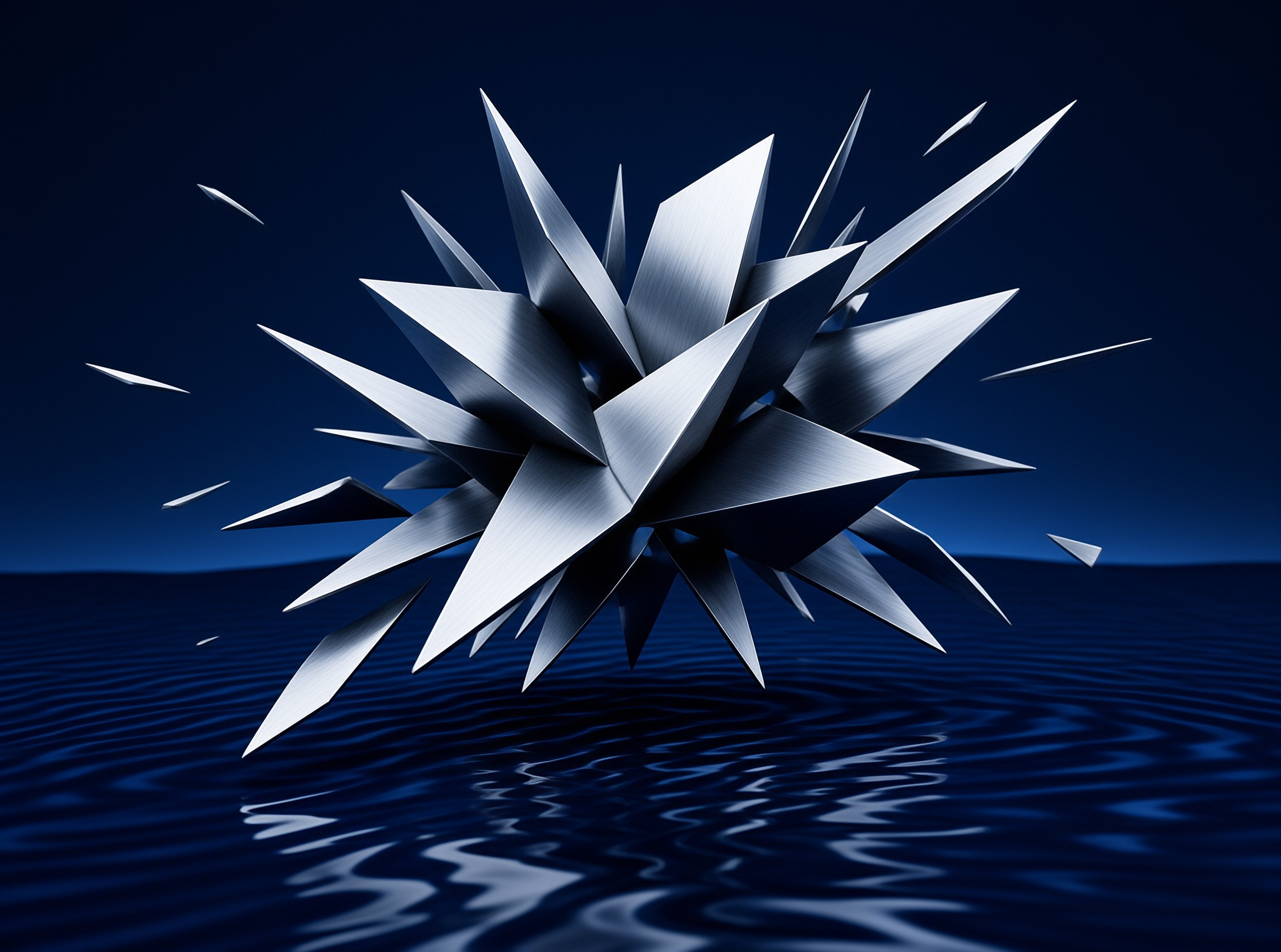 Metallic Star Over Water