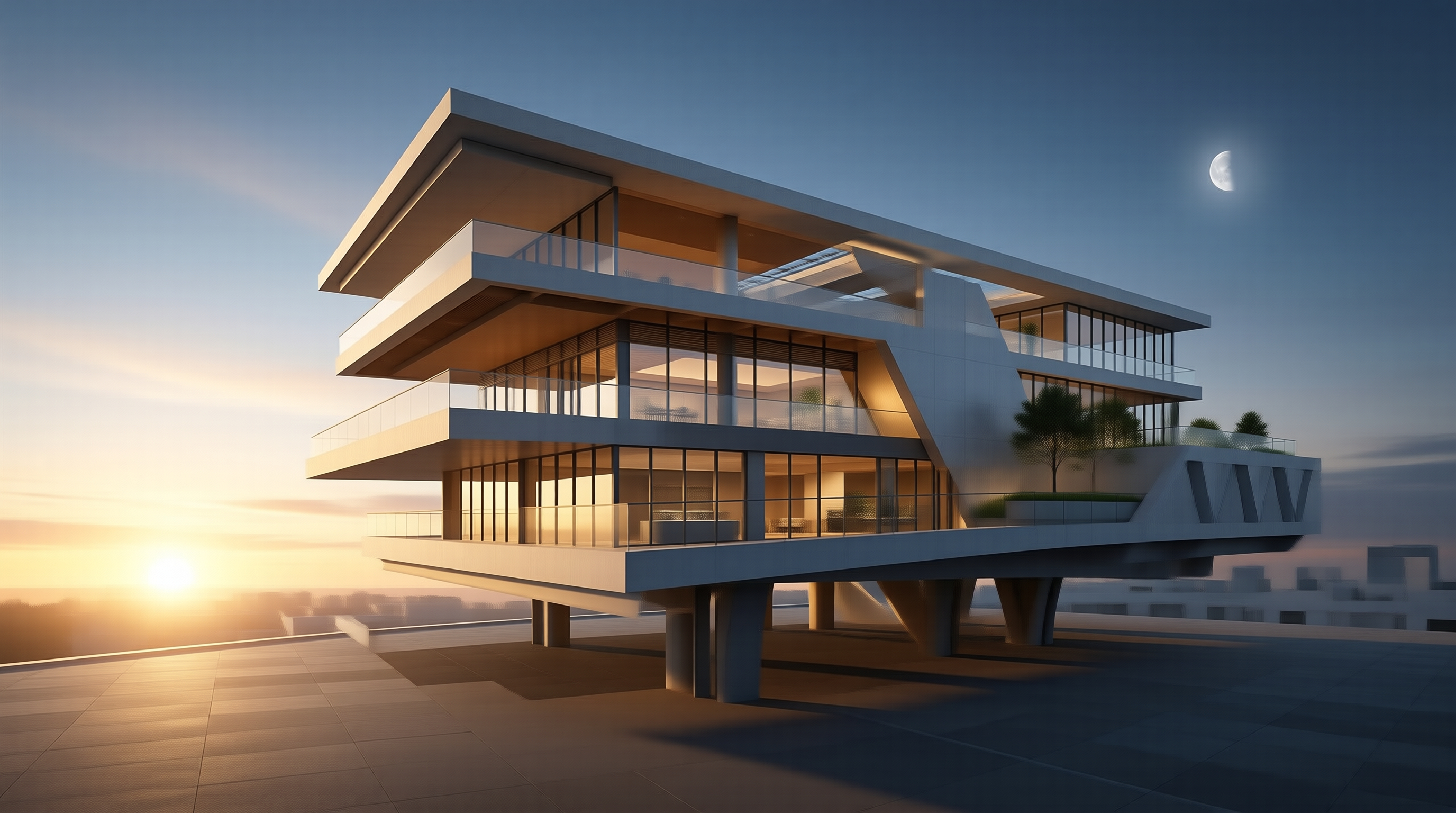 Modern Multi - Level Building