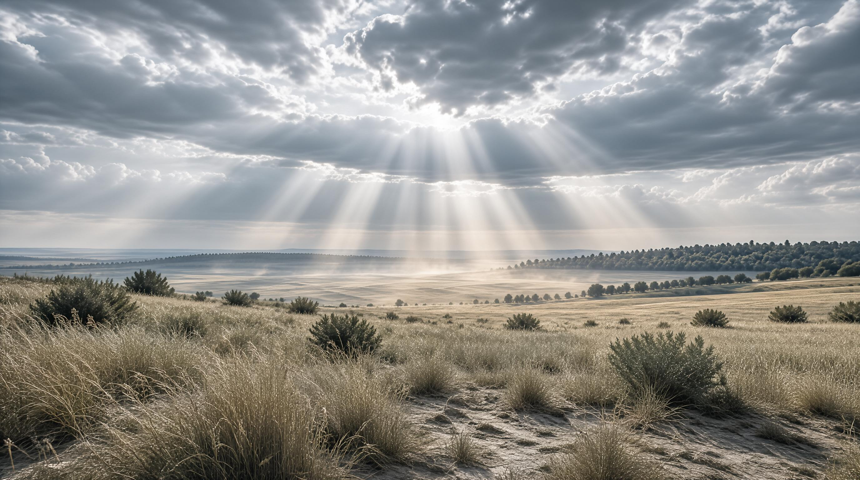 Sunbeams Over Dry Fields