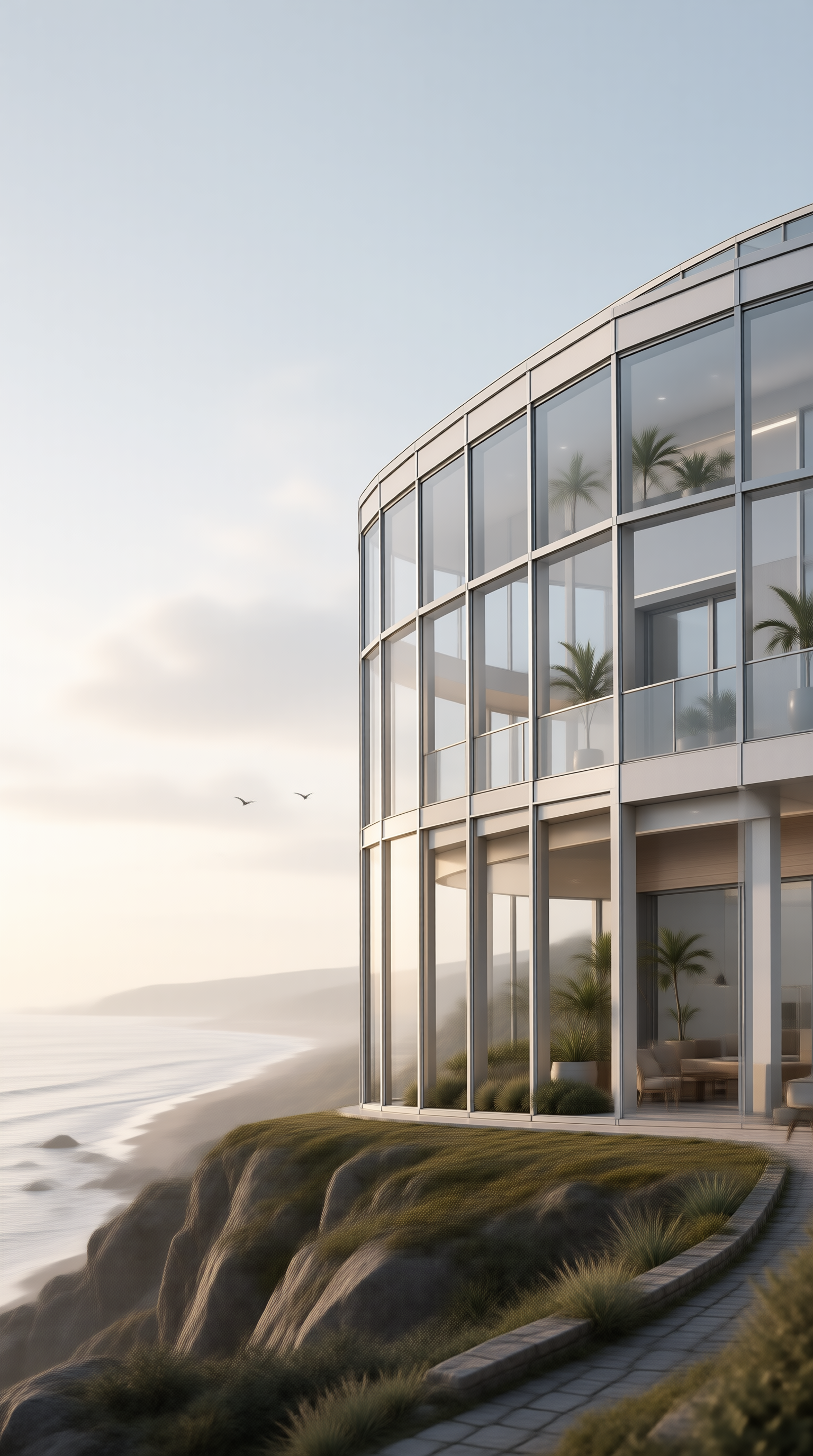 Modern Glass Villa by the Sea