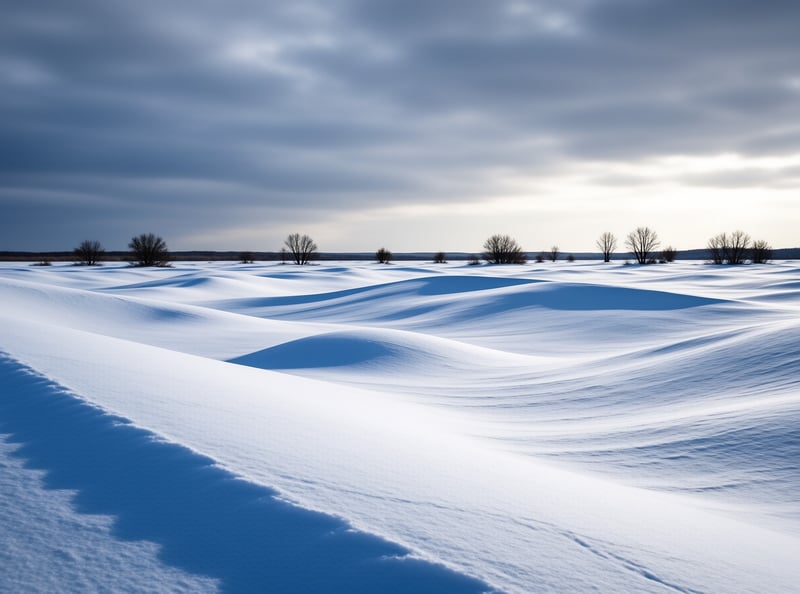 Snowy Dunes and Winter Trees