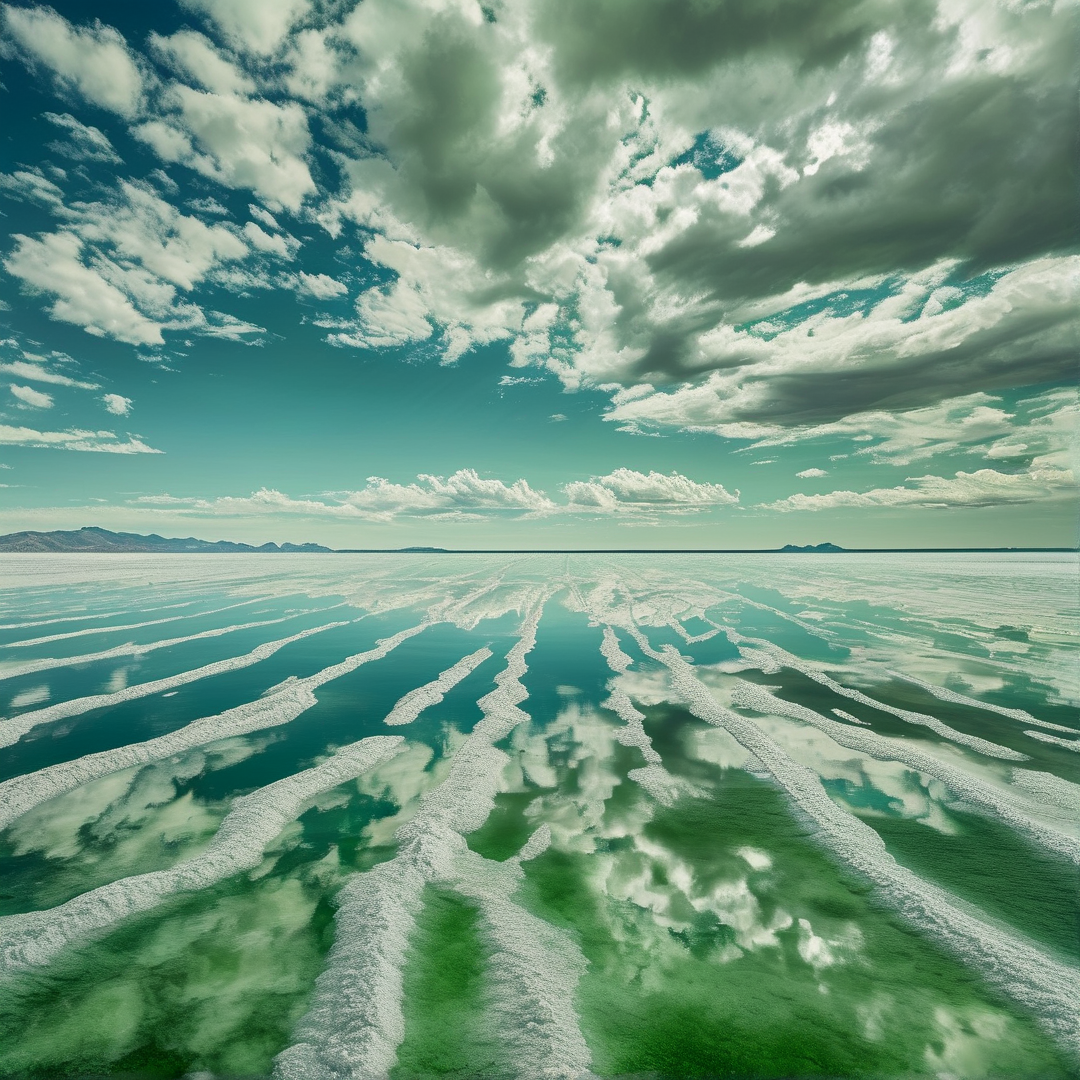 Surreal Salt Flat Reflection