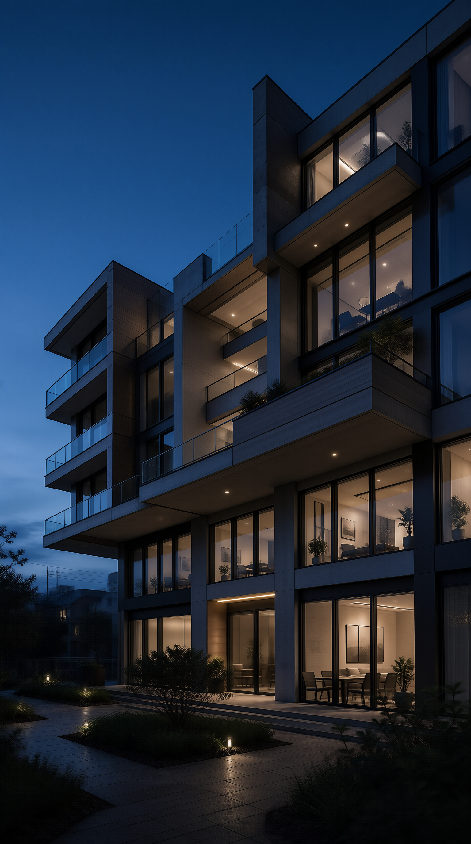 Modern House at Dusk