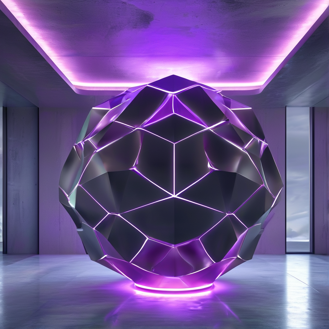 Glowing Purple Polyhedron