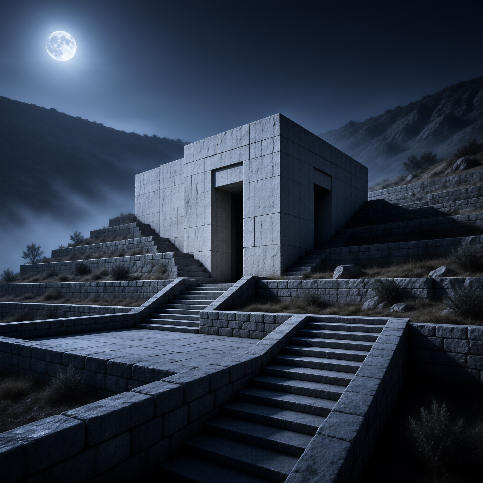 Moonlit Minimalist Temple
