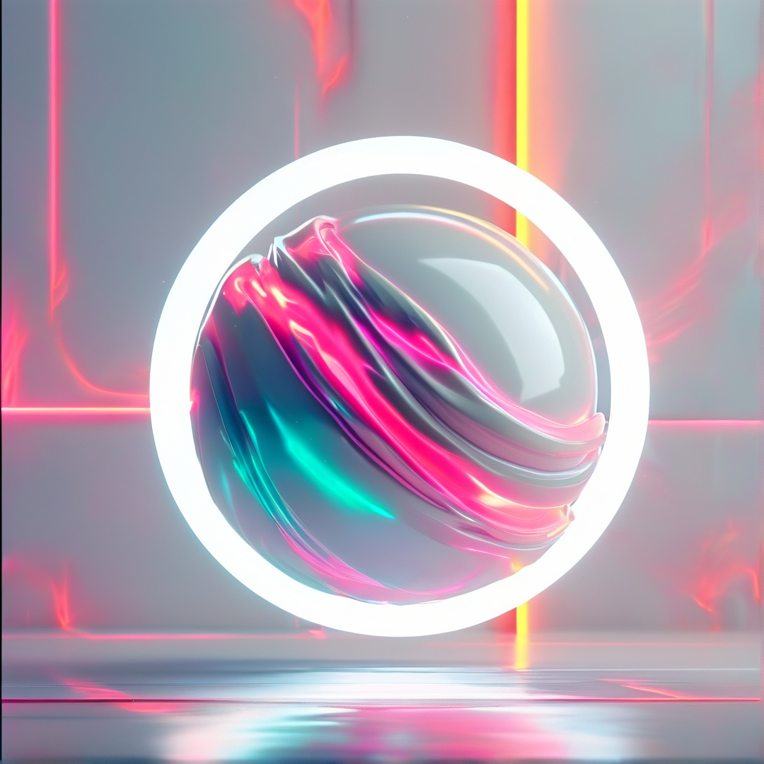 Liquid Chrome Sphere — Neon-Lit Study