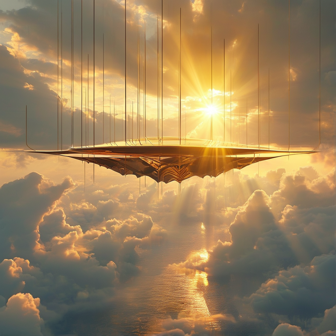 Sky Vessel at Golden Sunset