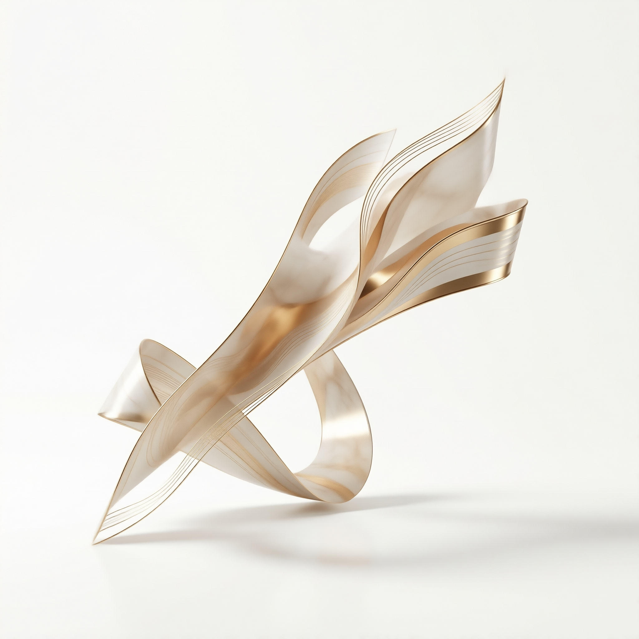 Champagne Ribbon Fold — Gold Line Study