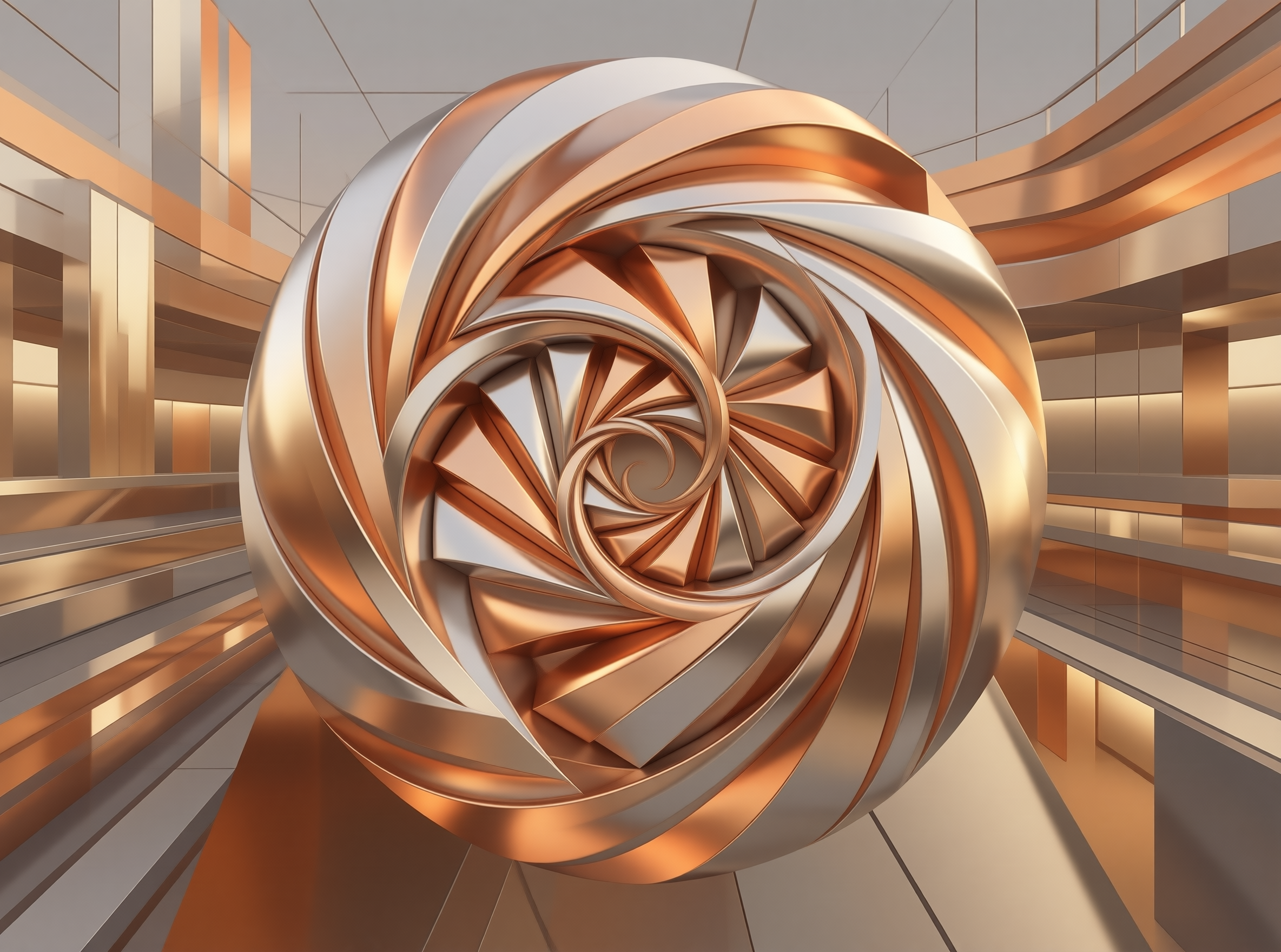 Metallic Spiral Sphere