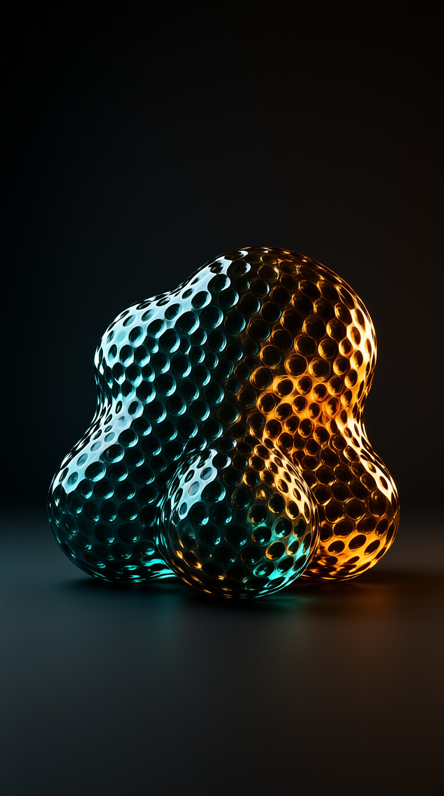 Dimpled Glass Blob — Dual-Tone Study