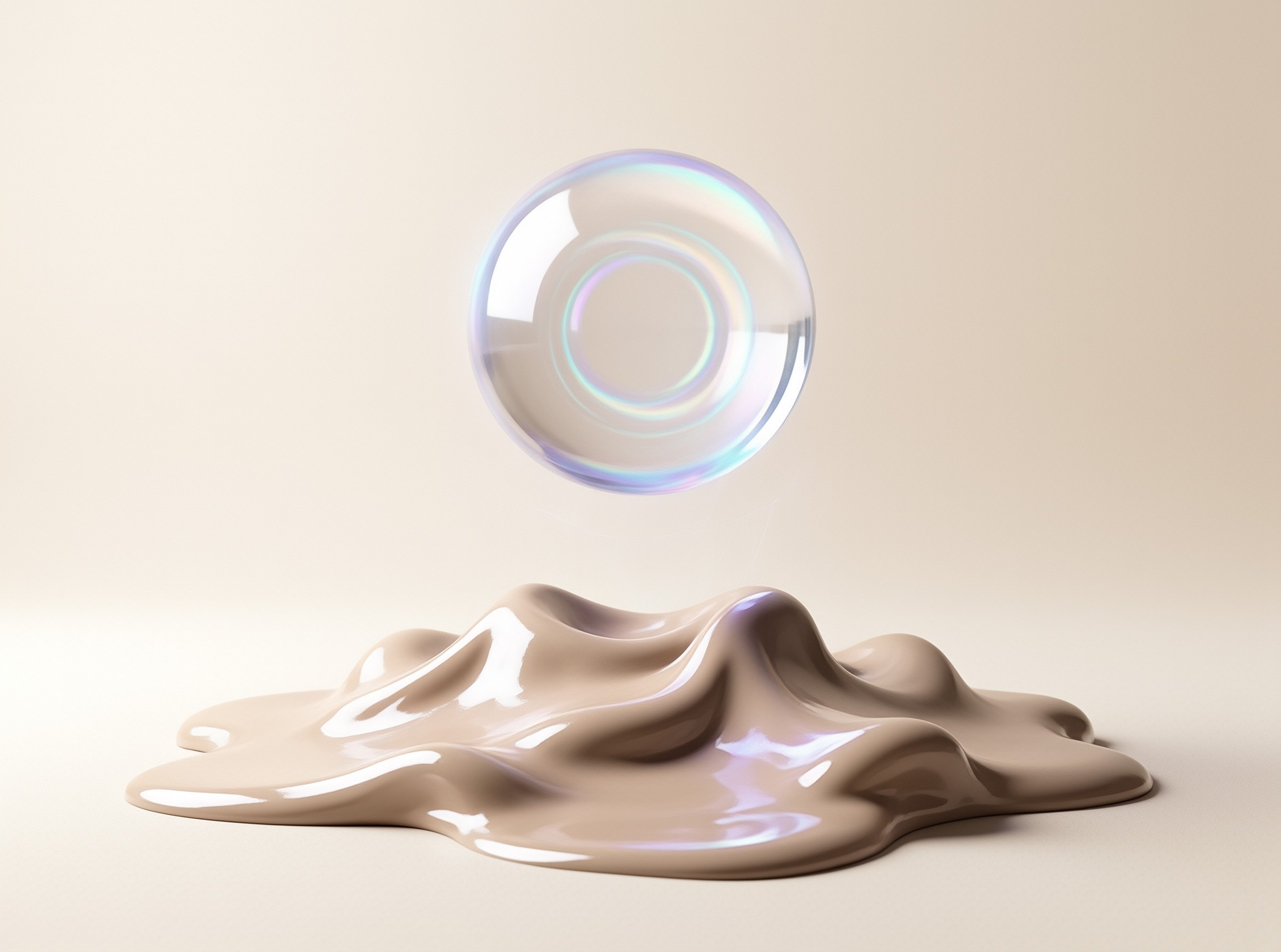 Floating Bubble Over Liquid