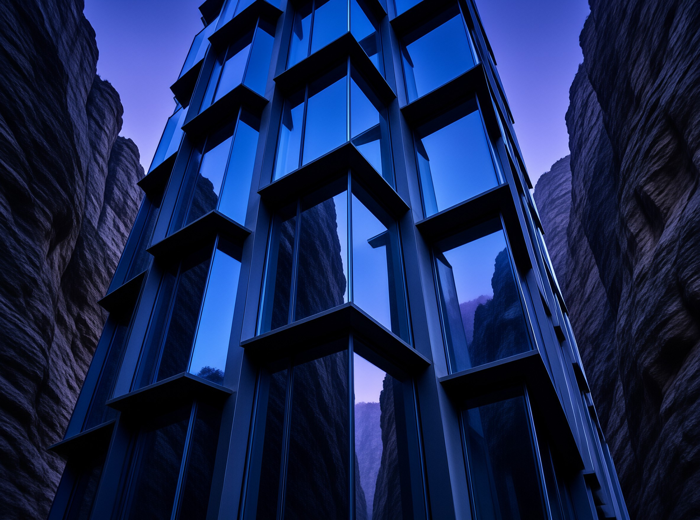 Modern Glass Tower in Canyon