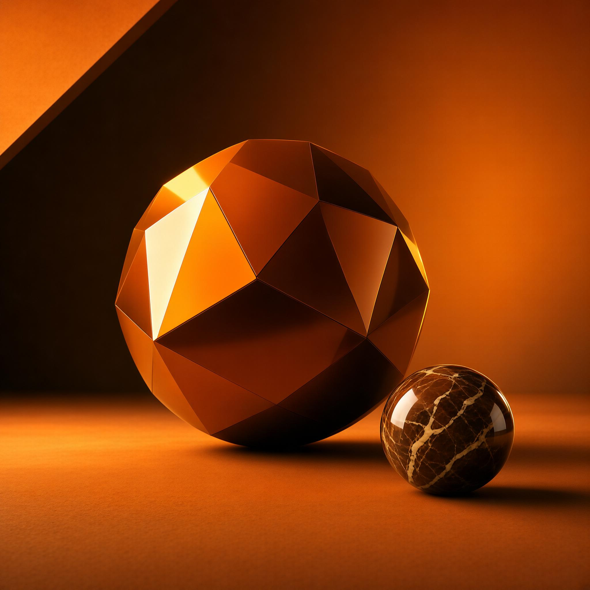Geometric Spheres in Warm Tones