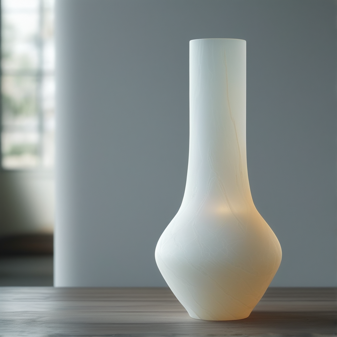 Glowing White Ceramic Vase