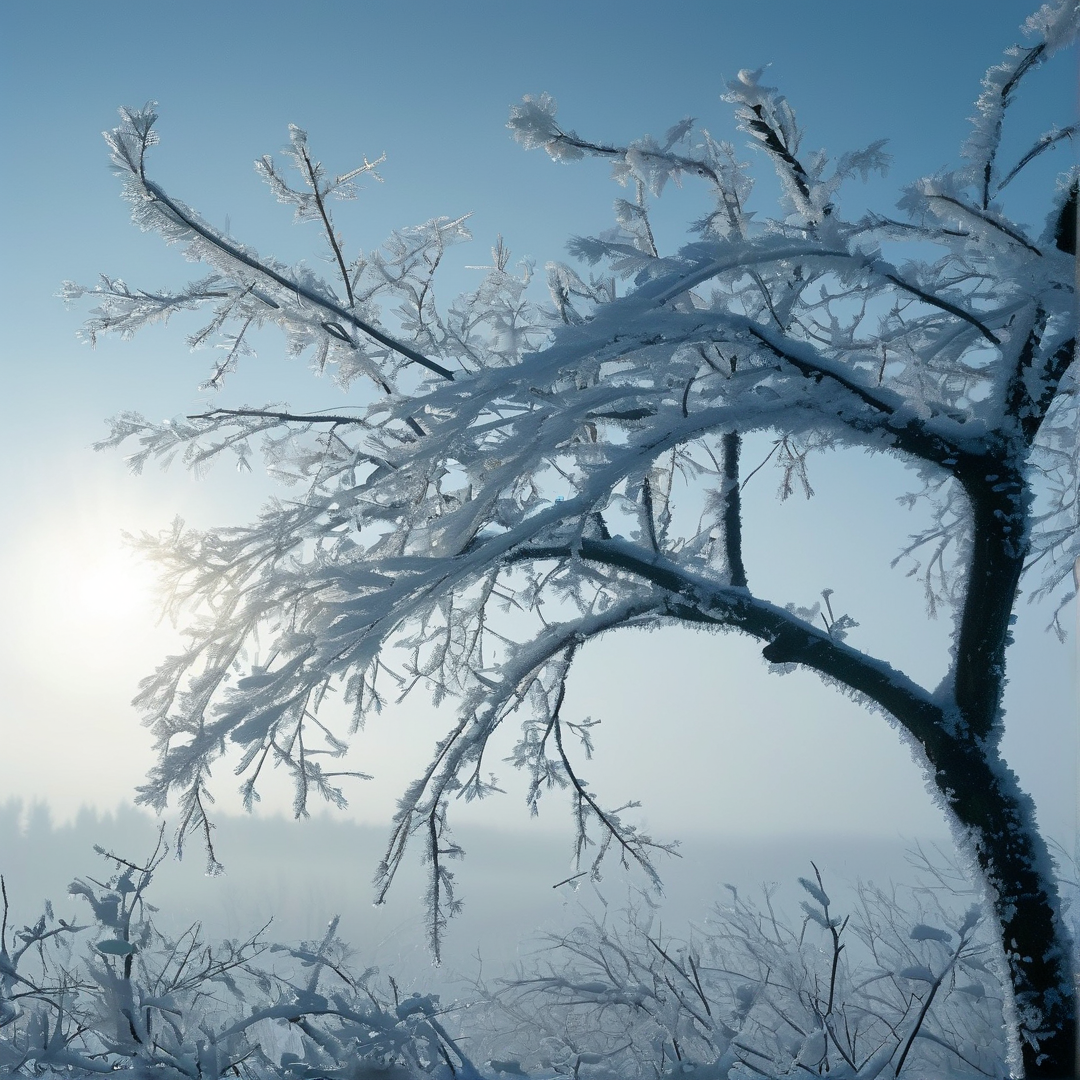 Snow Covered Tree Branches