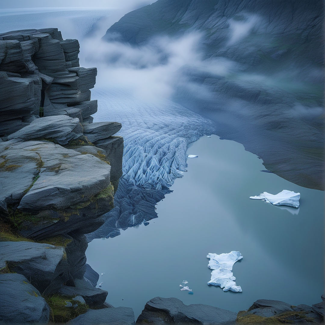 Frozen Blue Waterscape