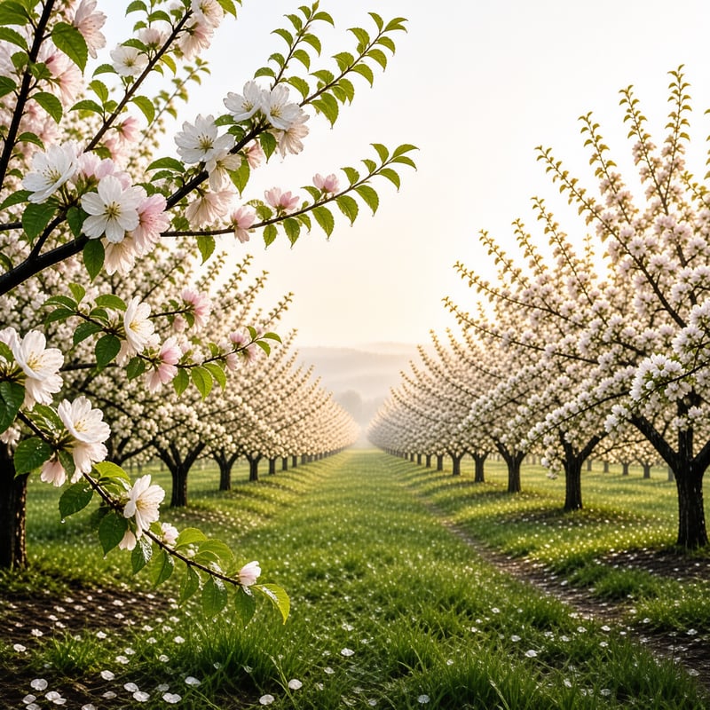 Spring Blossoms in an Orchard