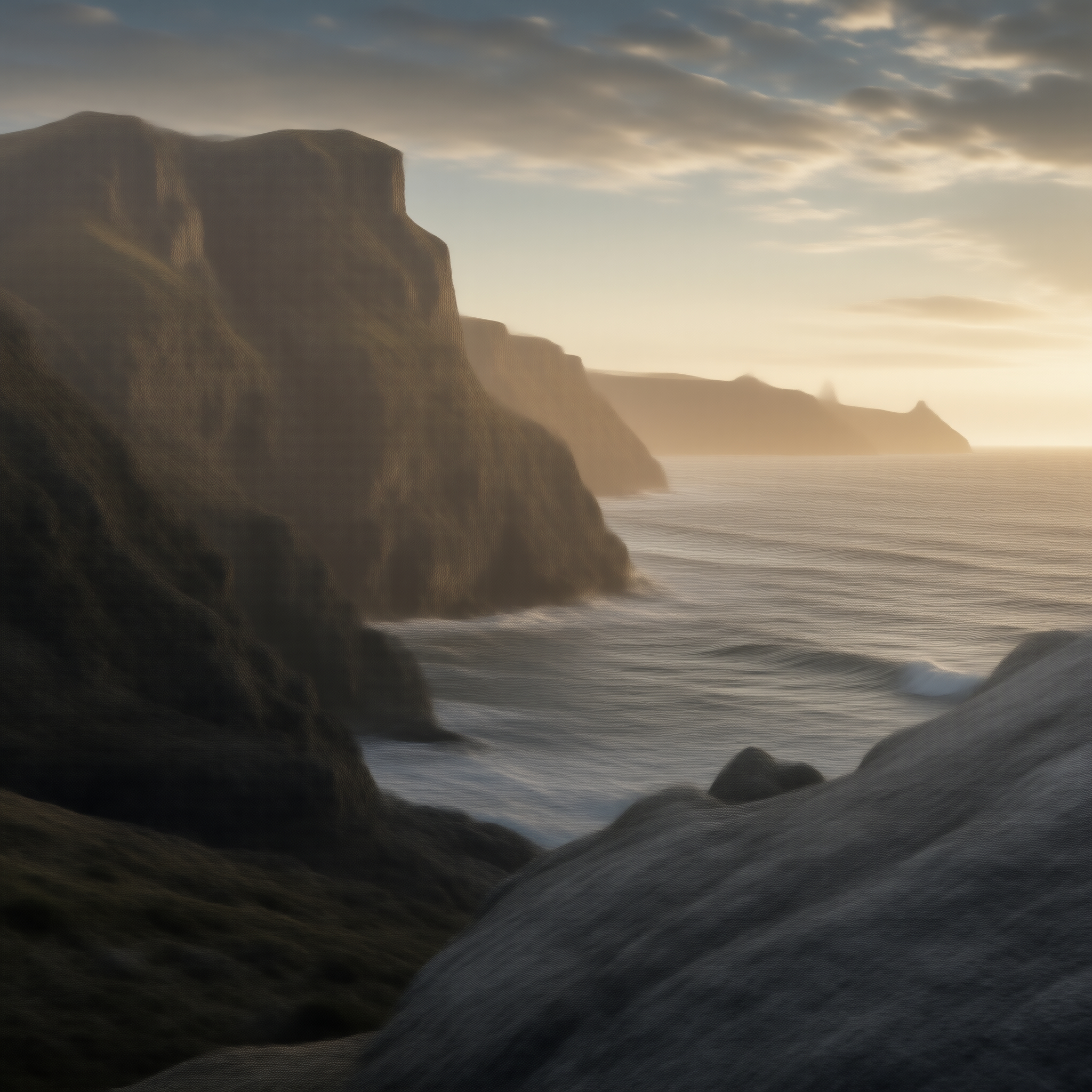 Coastal Cliffs at Sunset