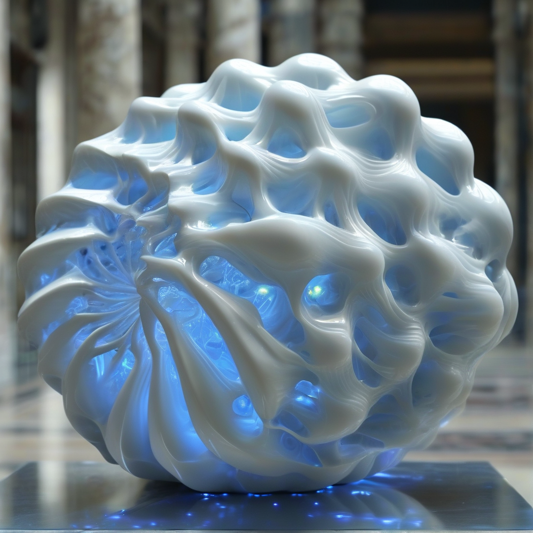 Luminous White Maze Sphere