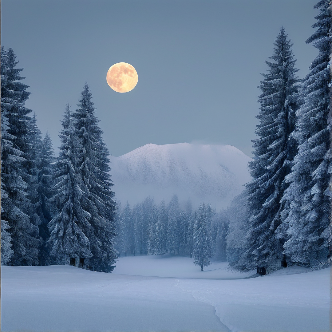 Moonlit Winter Landscape