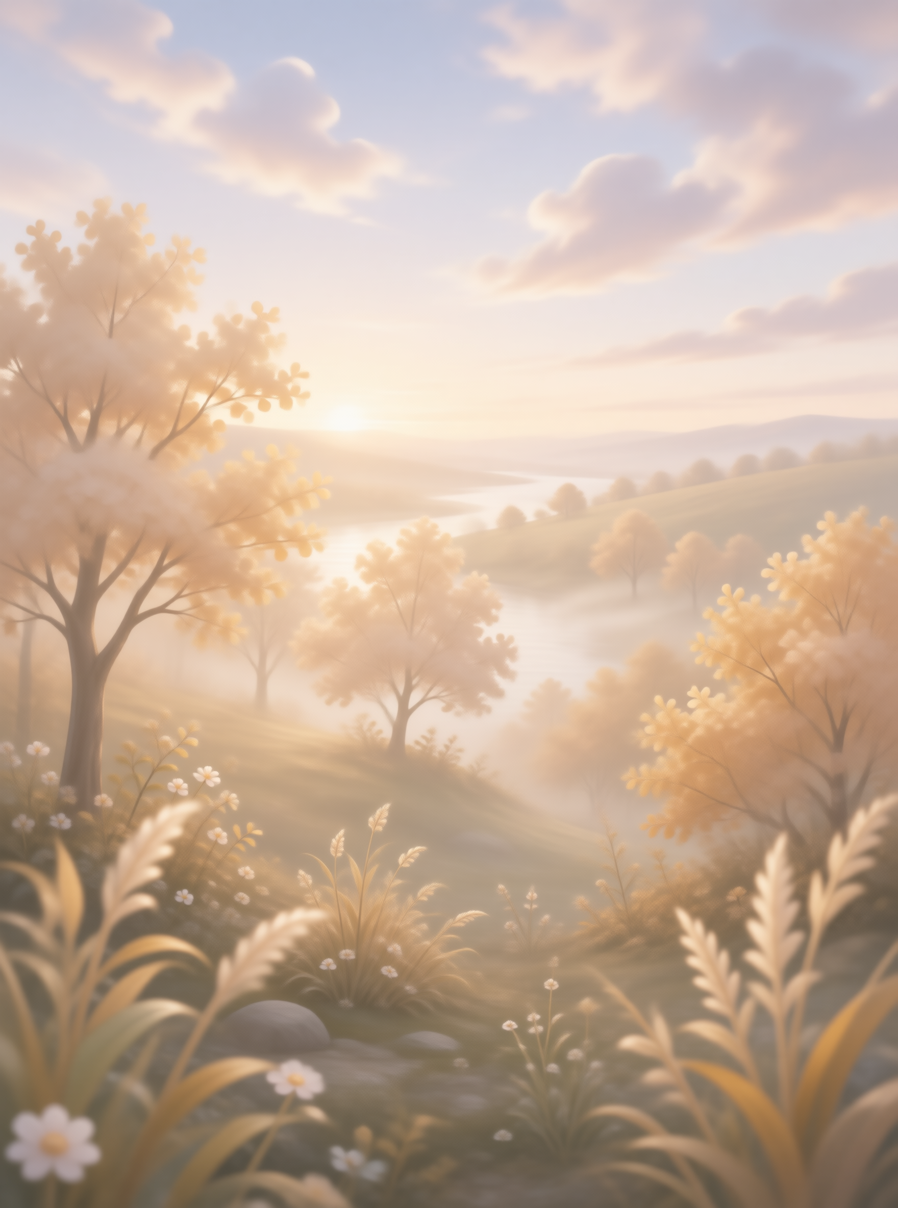 Golden Sunrise Valley Landscape
