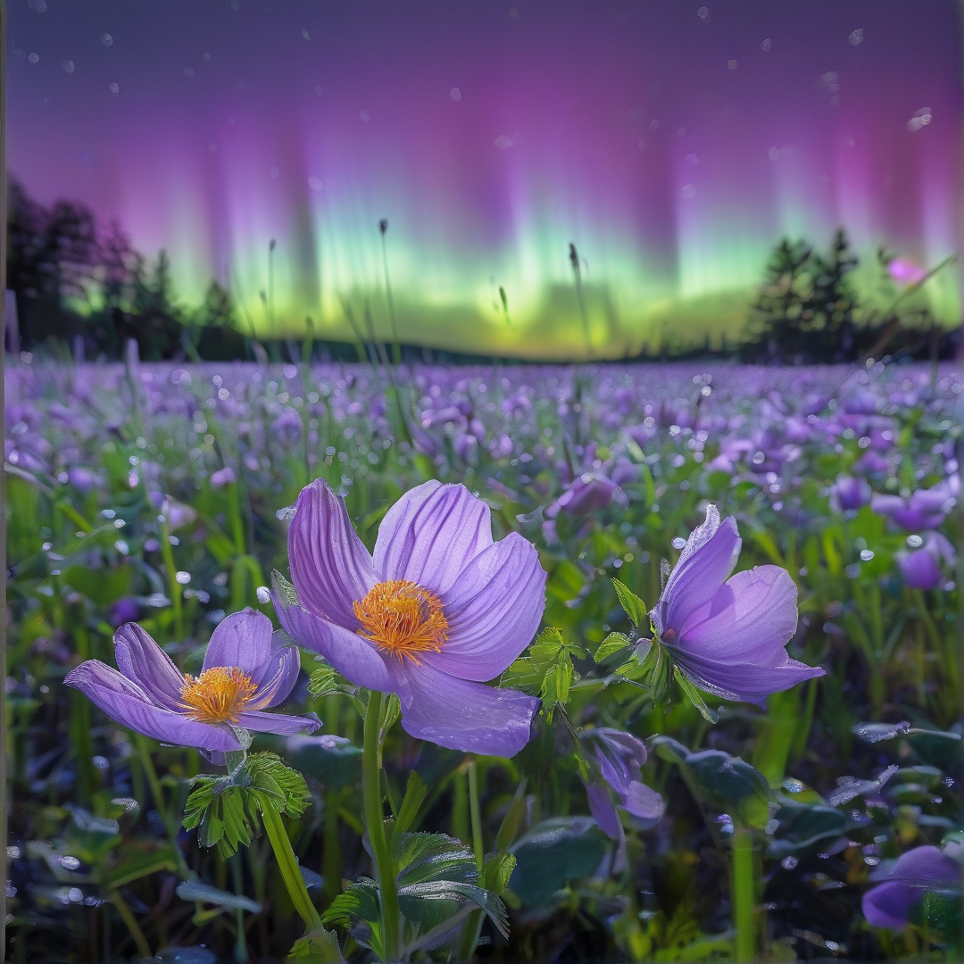 Aurora Bloom Landscape